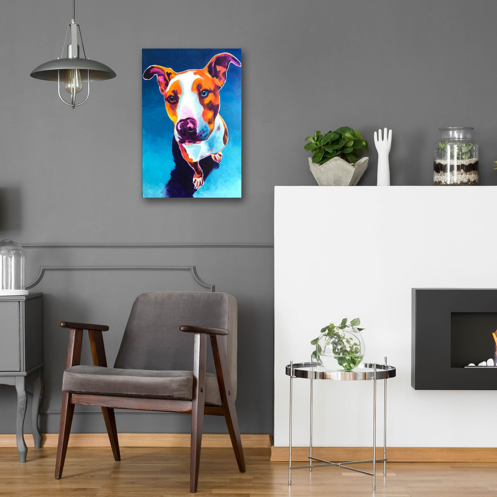 Epic Art 'Pit Bull - Bentley2 by Dawg Painter, Acrylic Glass Wall Art,16x24