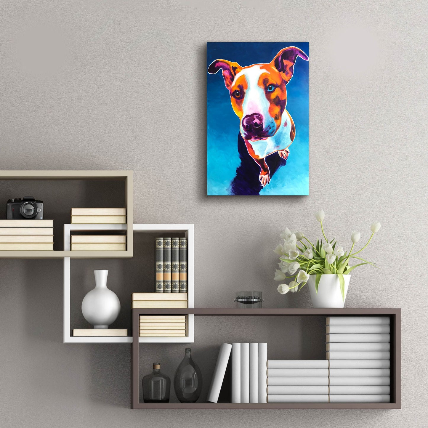 Epic Art 'Pit Bull - Bentley2 by Dawg Painter, Acrylic Glass Wall Art,16x24