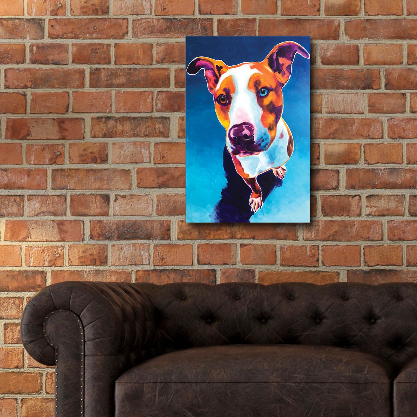 Epic Art 'Pit Bull - Bentley2 by Dawg Painter, Acrylic Glass Wall Art,16x24