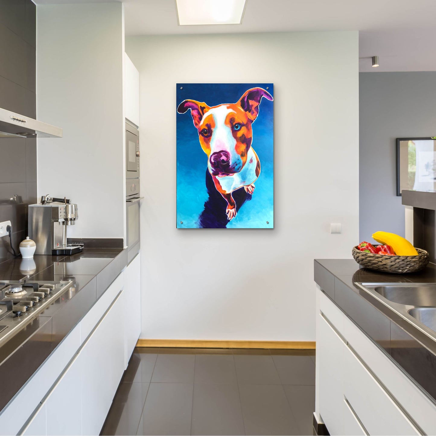 Epic Art 'Pit Bull - Bentley2 by Dawg Painter, Acrylic Glass Wall Art,24x36