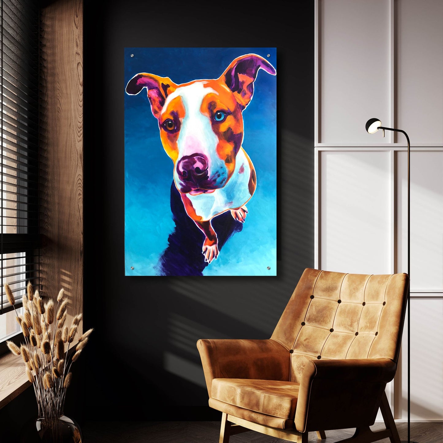 Epic Art 'Pit Bull - Bentley2 by Dawg Painter, Acrylic Glass Wall Art,24x36