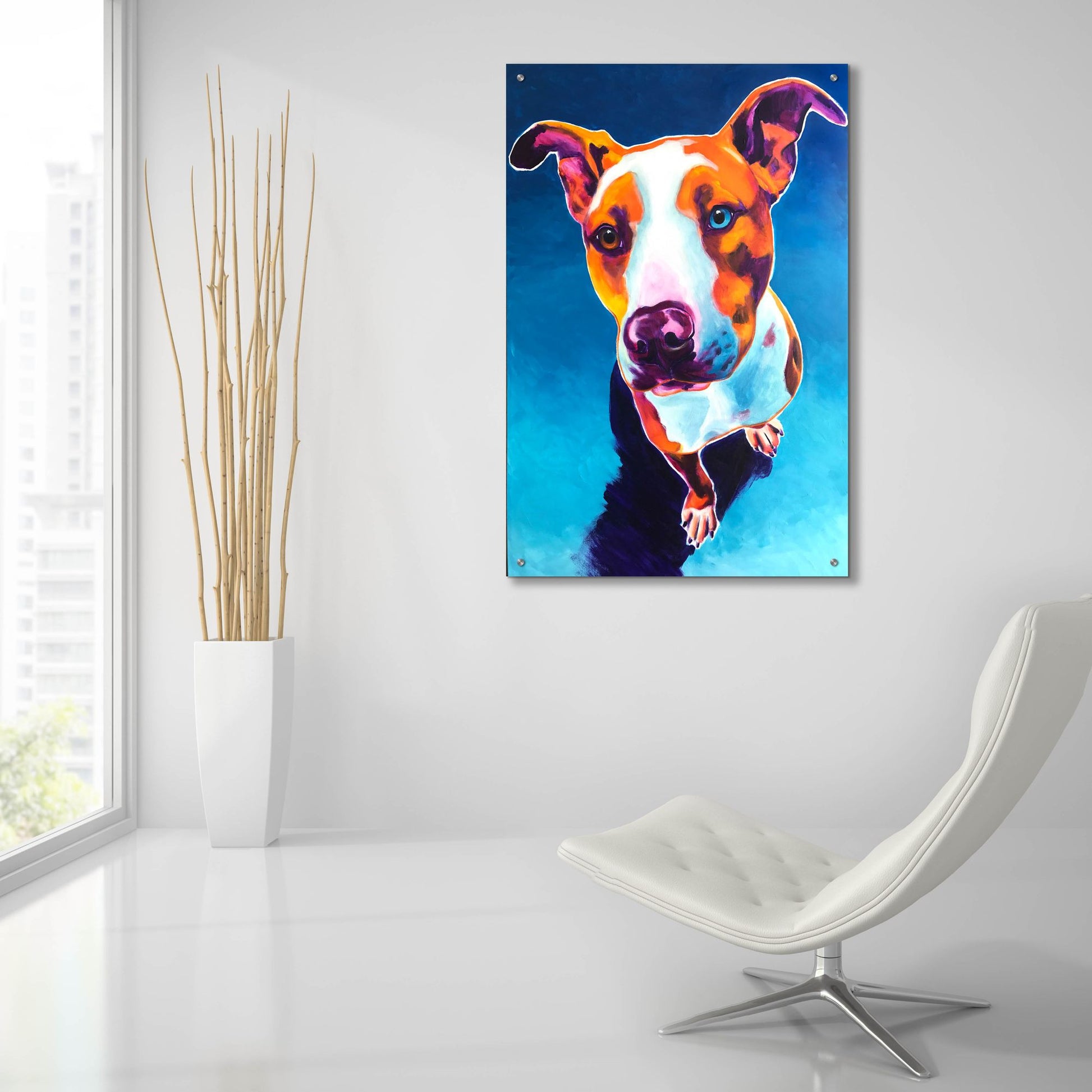 Epic Art 'Pit Bull - Bentley2 by Dawg Painter, Acrylic Glass Wall Art,24x36