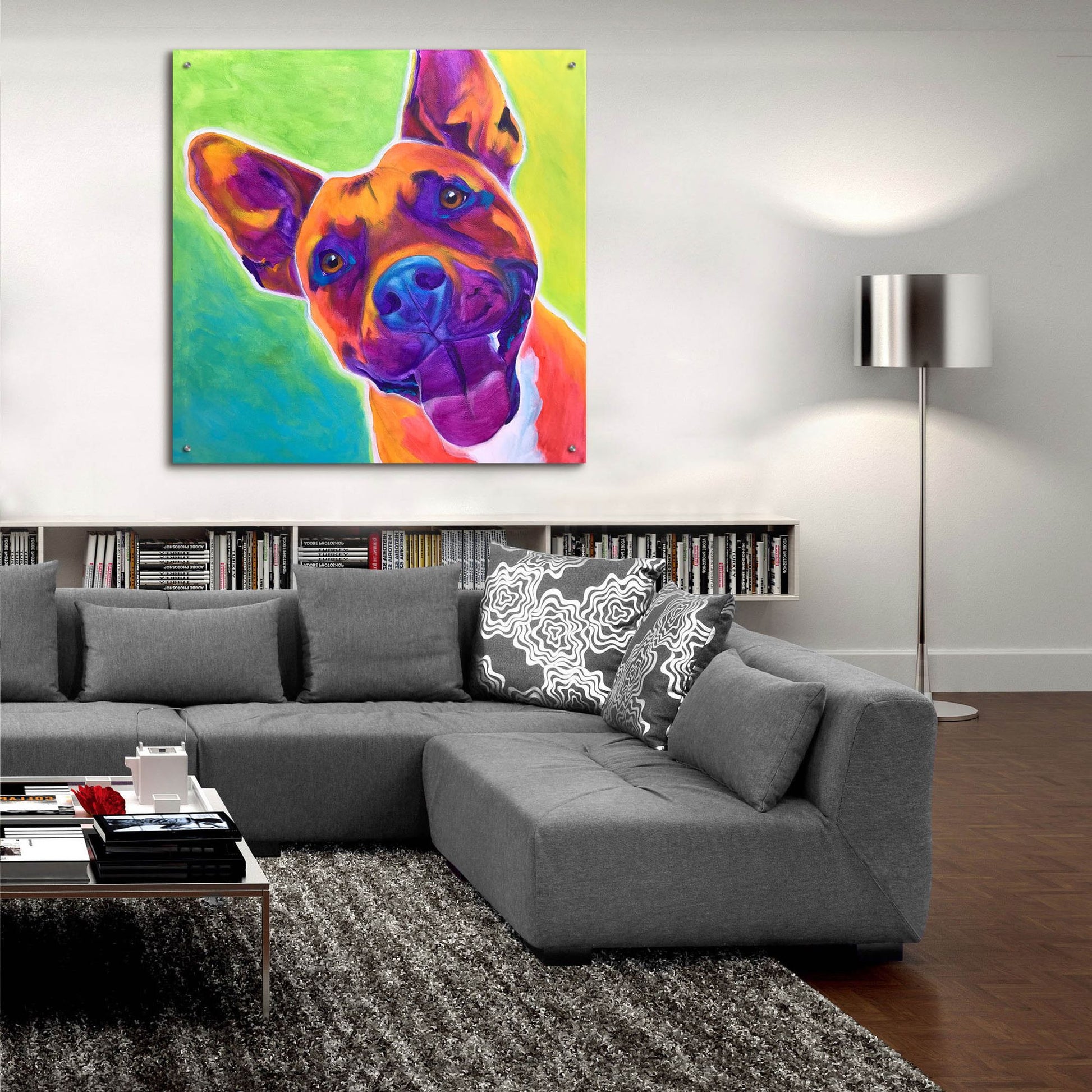 Epic Art 'Pit Bull - Billy2 by Dawg Painter, Acrylic Glass Wall Art,36x36