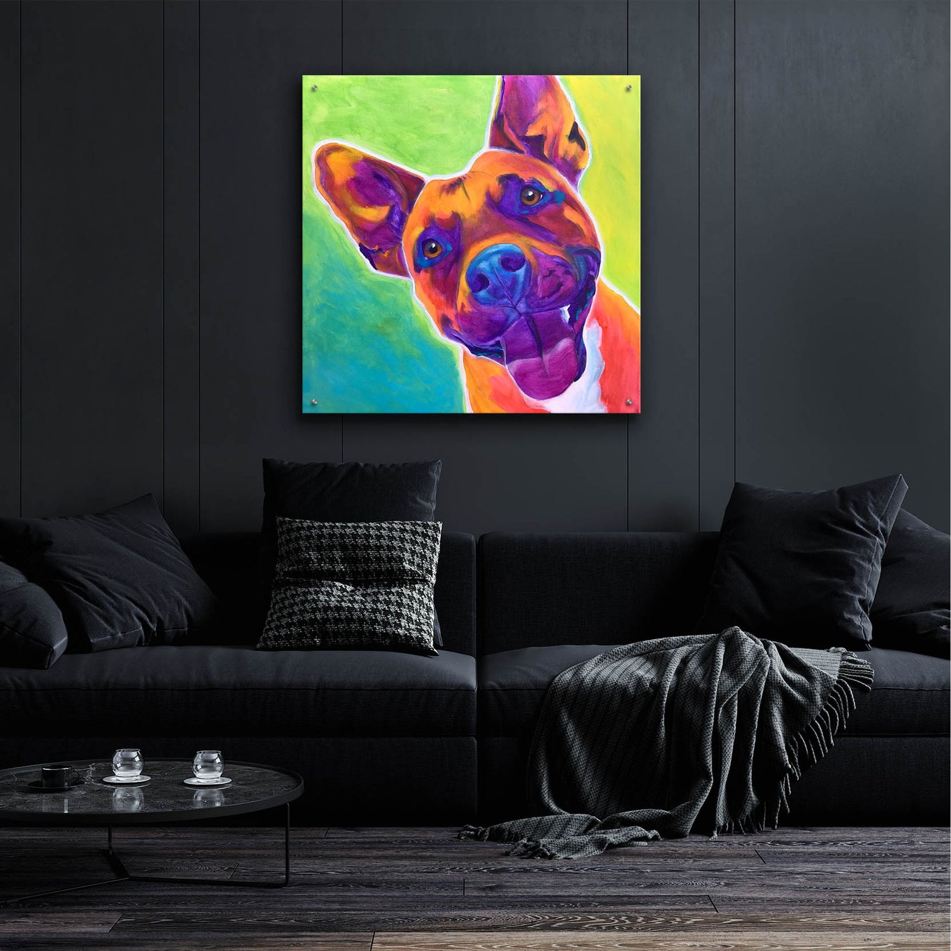 Epic Art 'Pit Bull - Billy2 by Dawg Painter, Acrylic Glass Wall Art,36x36