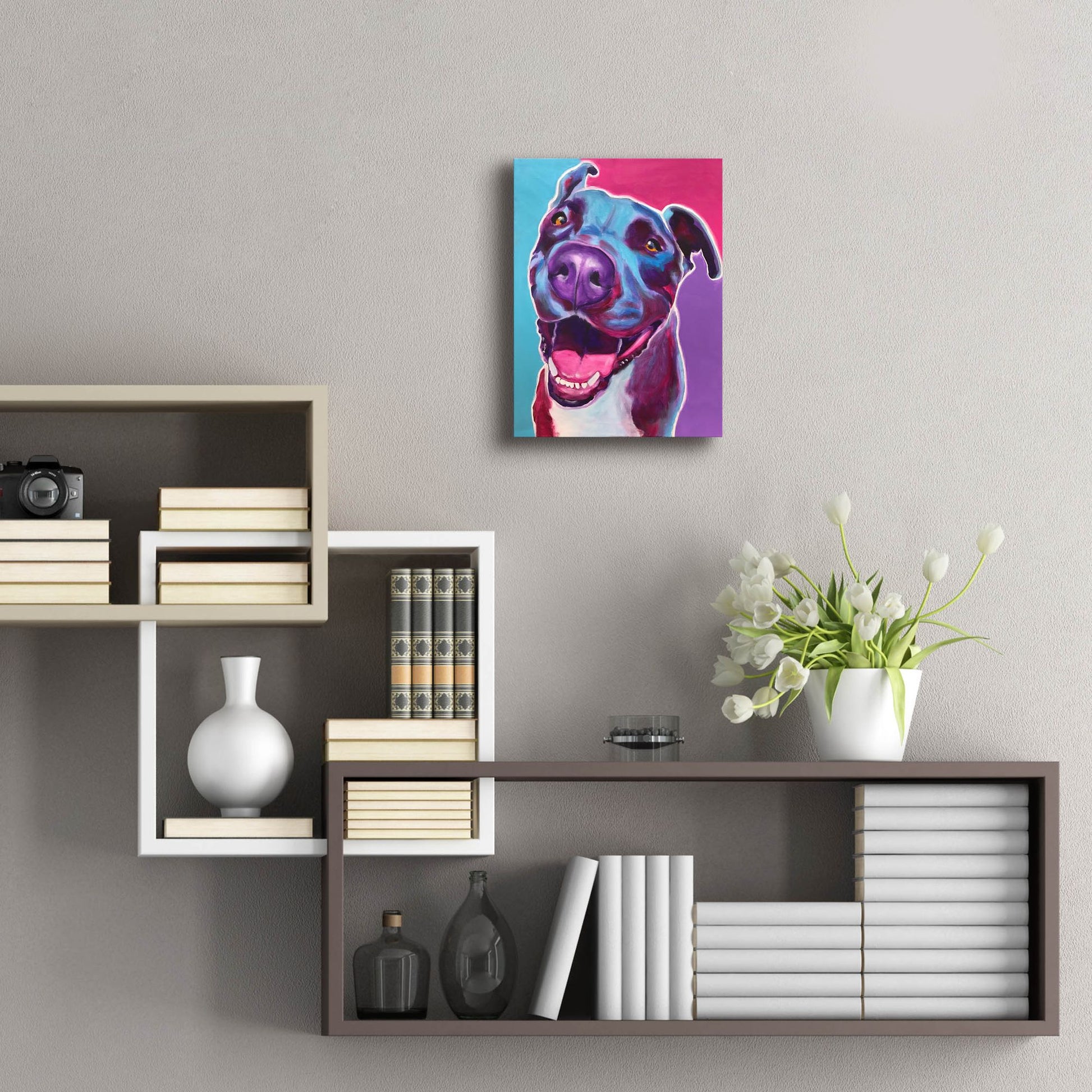 Epic Art 'Pit Bull - Candy2 by Dawg Painter, Acrylic Glass Wall Art,12x16