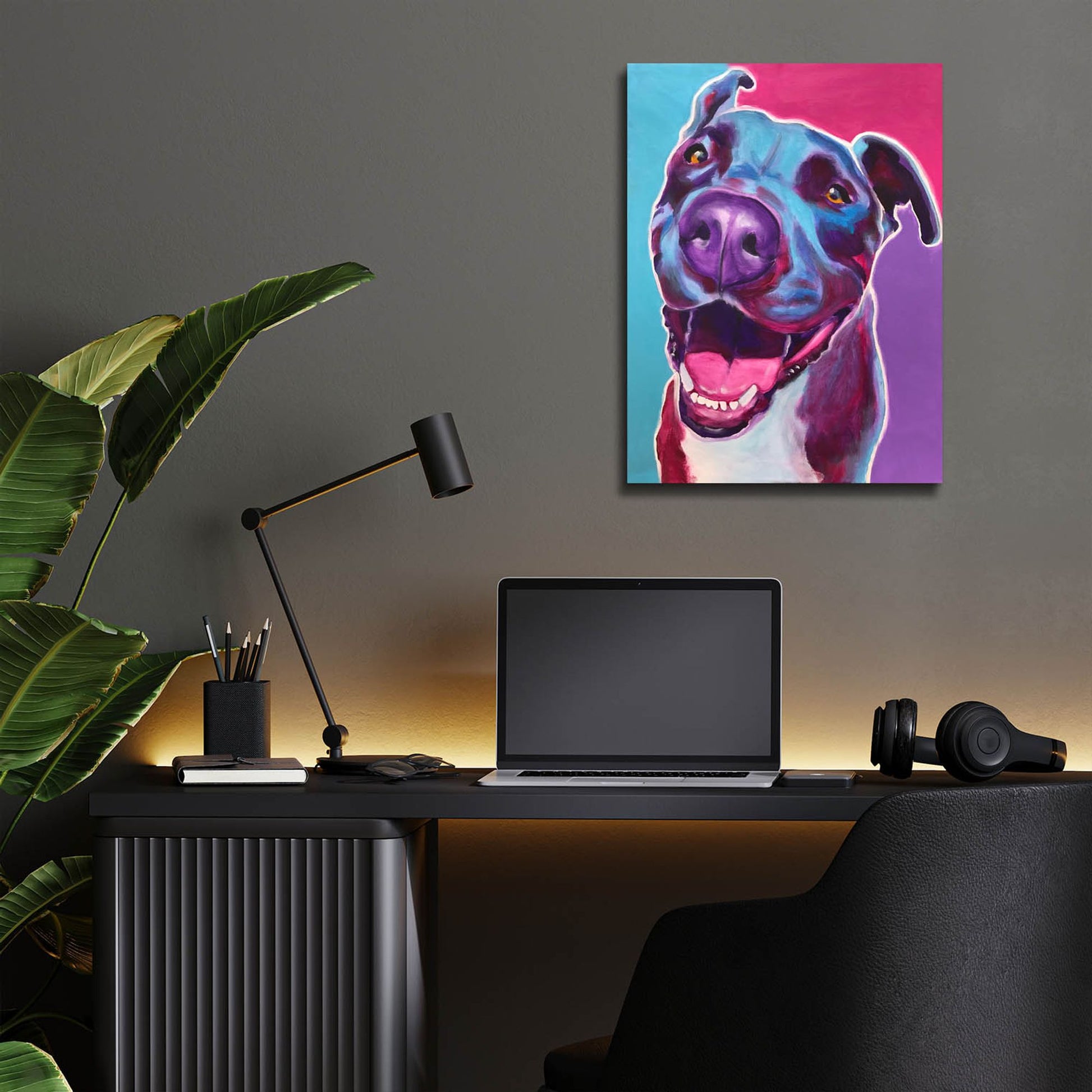 Epic Art 'Pit Bull - Candy2 by Dawg Painter, Acrylic Glass Wall Art,12x16