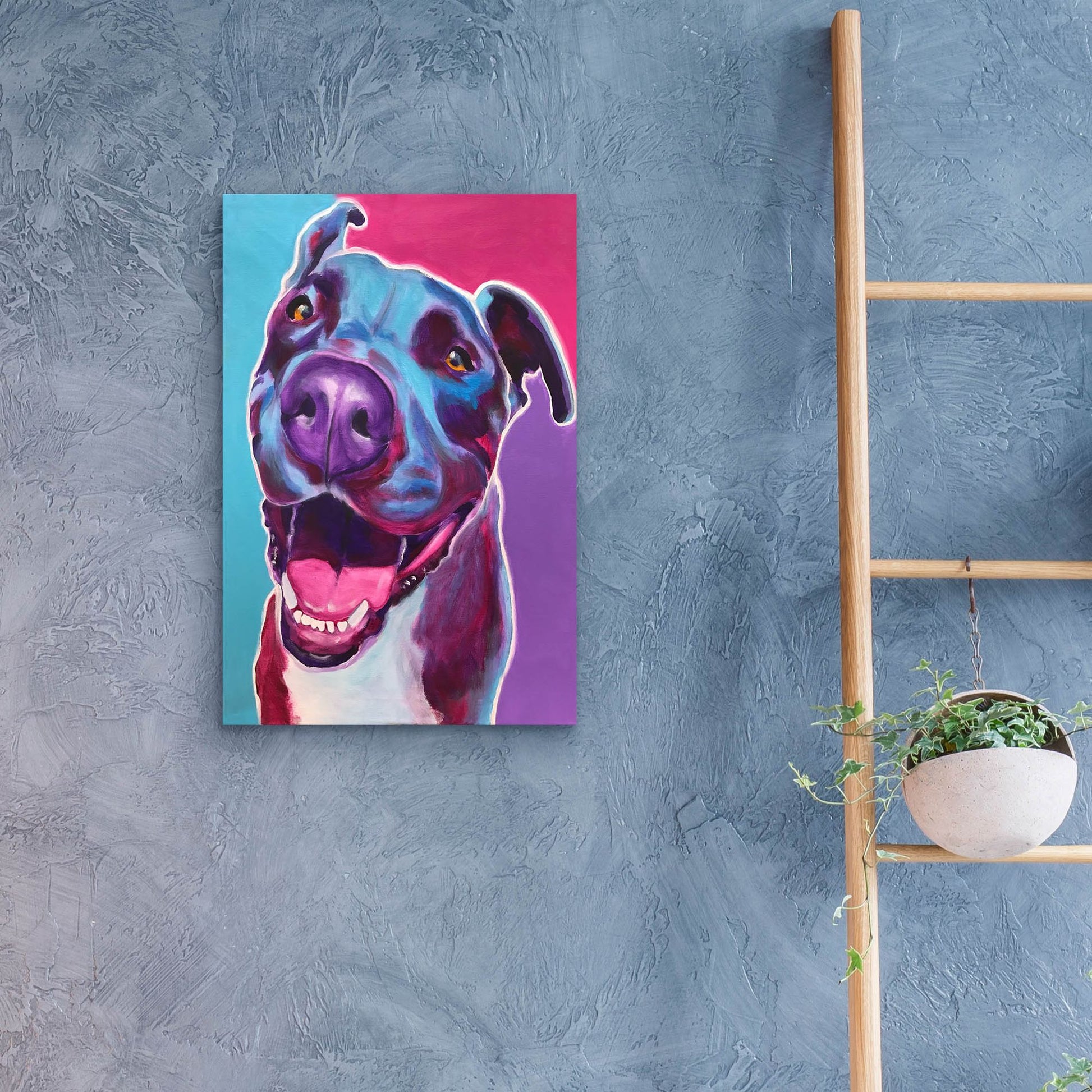 Epic Art 'Pit Bull - Candy2 by Dawg Painter, Acrylic Glass Wall Art,16x24