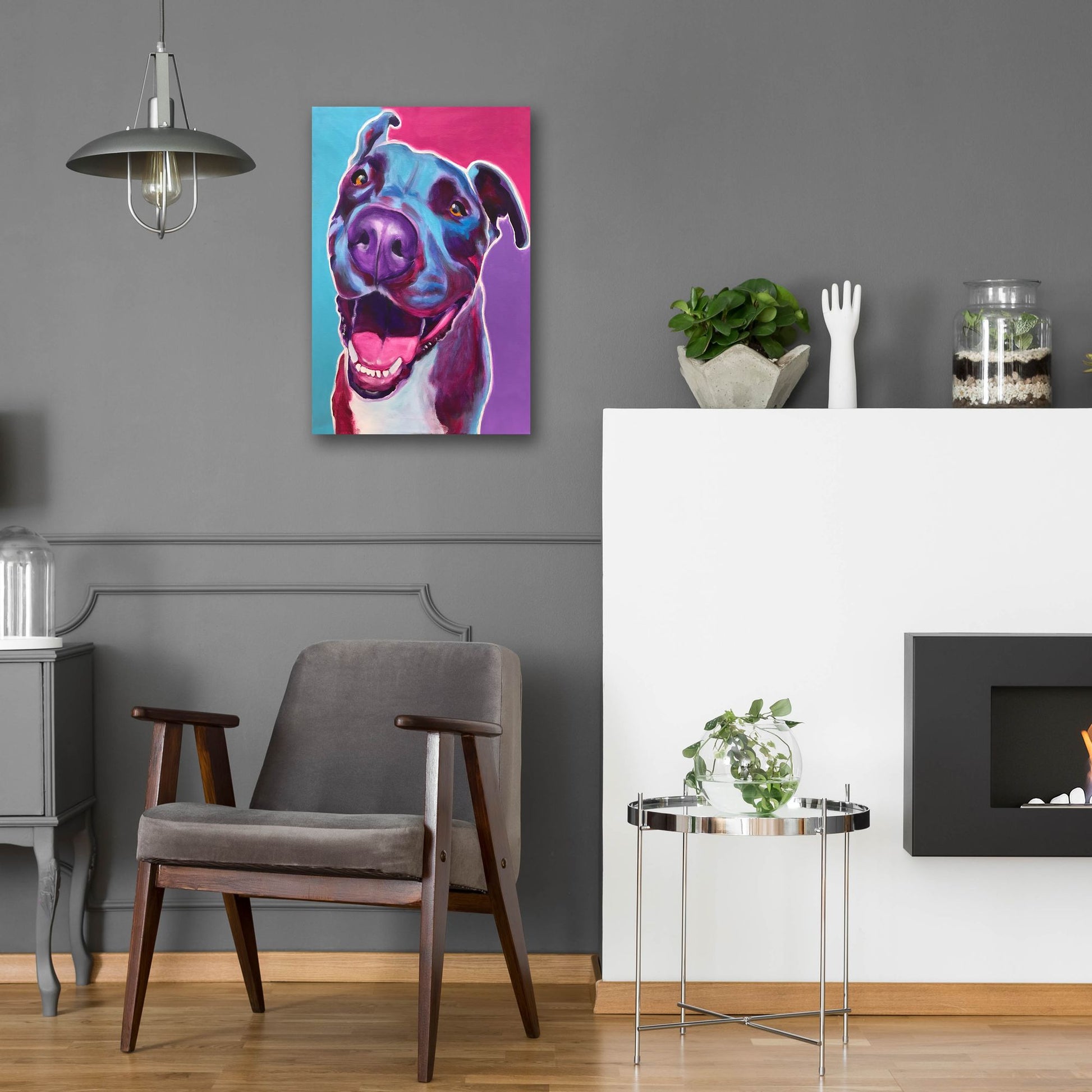 Epic Art 'Pit Bull - Candy2 by Dawg Painter, Acrylic Glass Wall Art,16x24