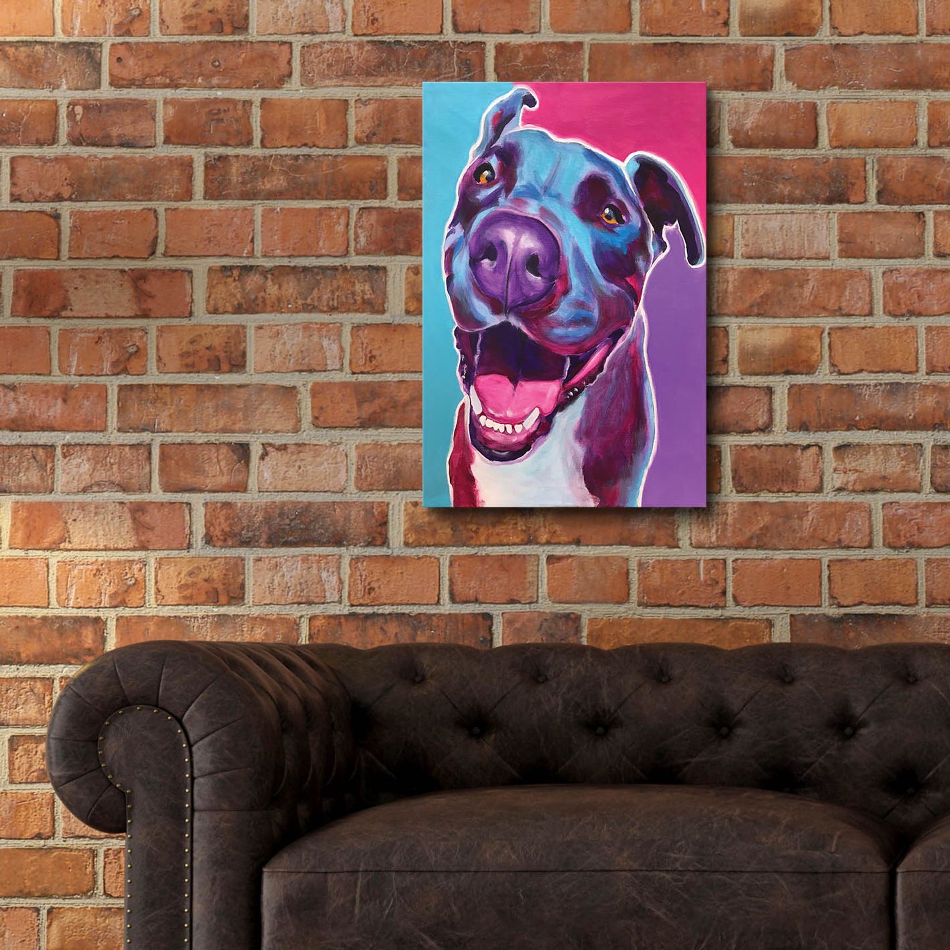 Epic Art 'Pit Bull - Candy2 by Dawg Painter, Acrylic Glass Wall Art,16x24