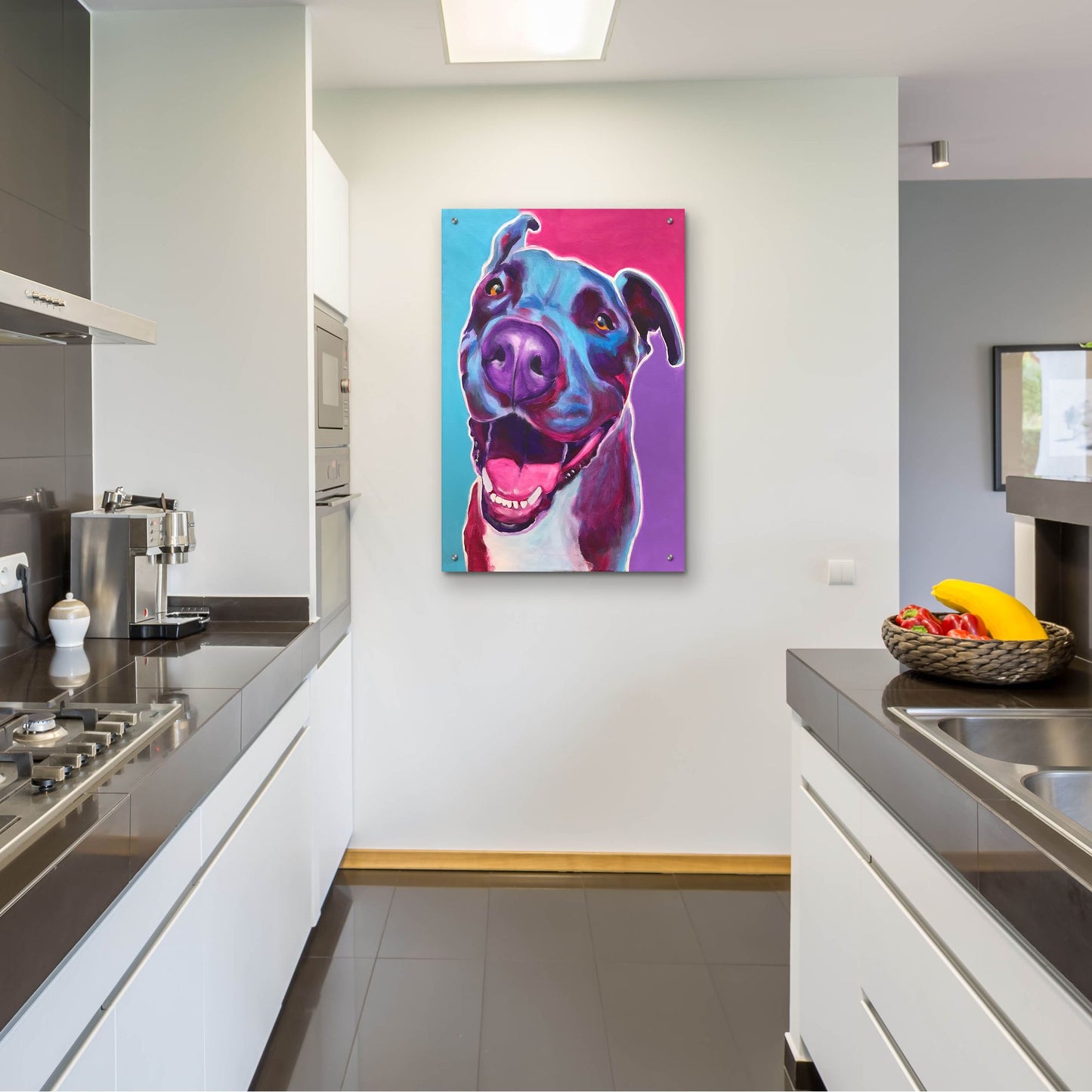 Epic Art 'Pit Bull - Candy2 by Dawg Painter, Acrylic Glass Wall Art,24x36