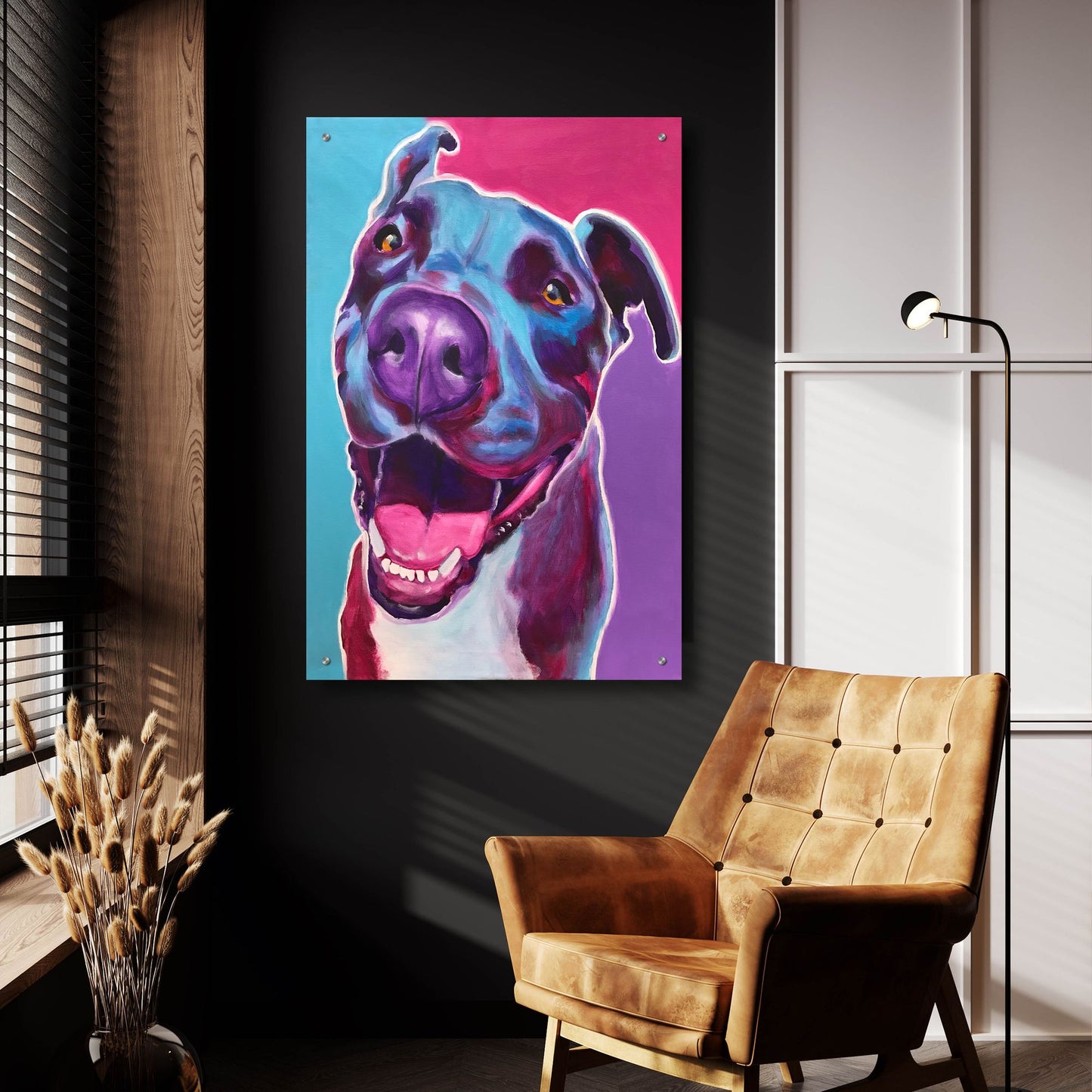 Epic Art 'Pit Bull - Candy2 by Dawg Painter, Acrylic Glass Wall Art,24x36