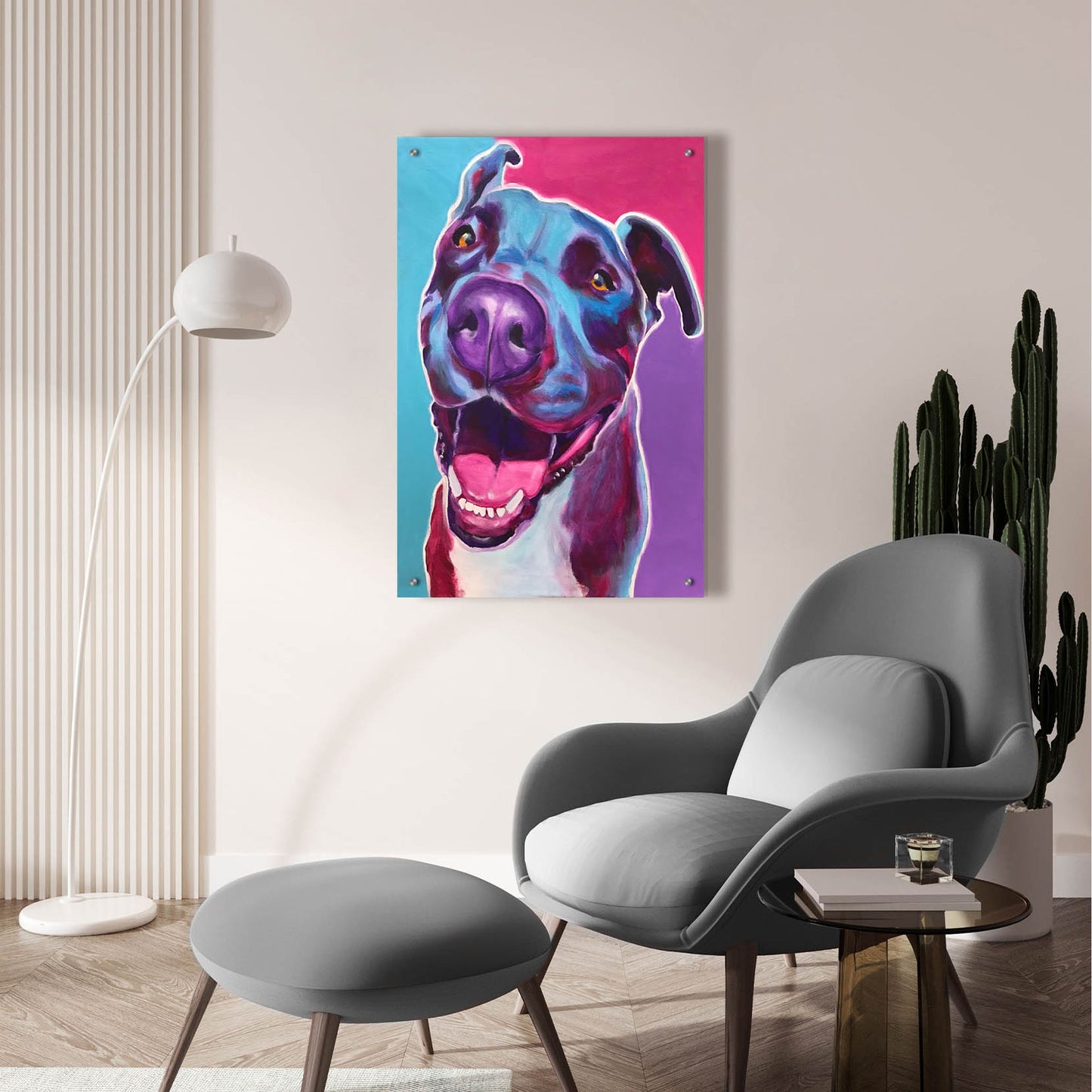 Epic Art 'Pit Bull - Candy2 by Dawg Painter, Acrylic Glass Wall Art,24x36