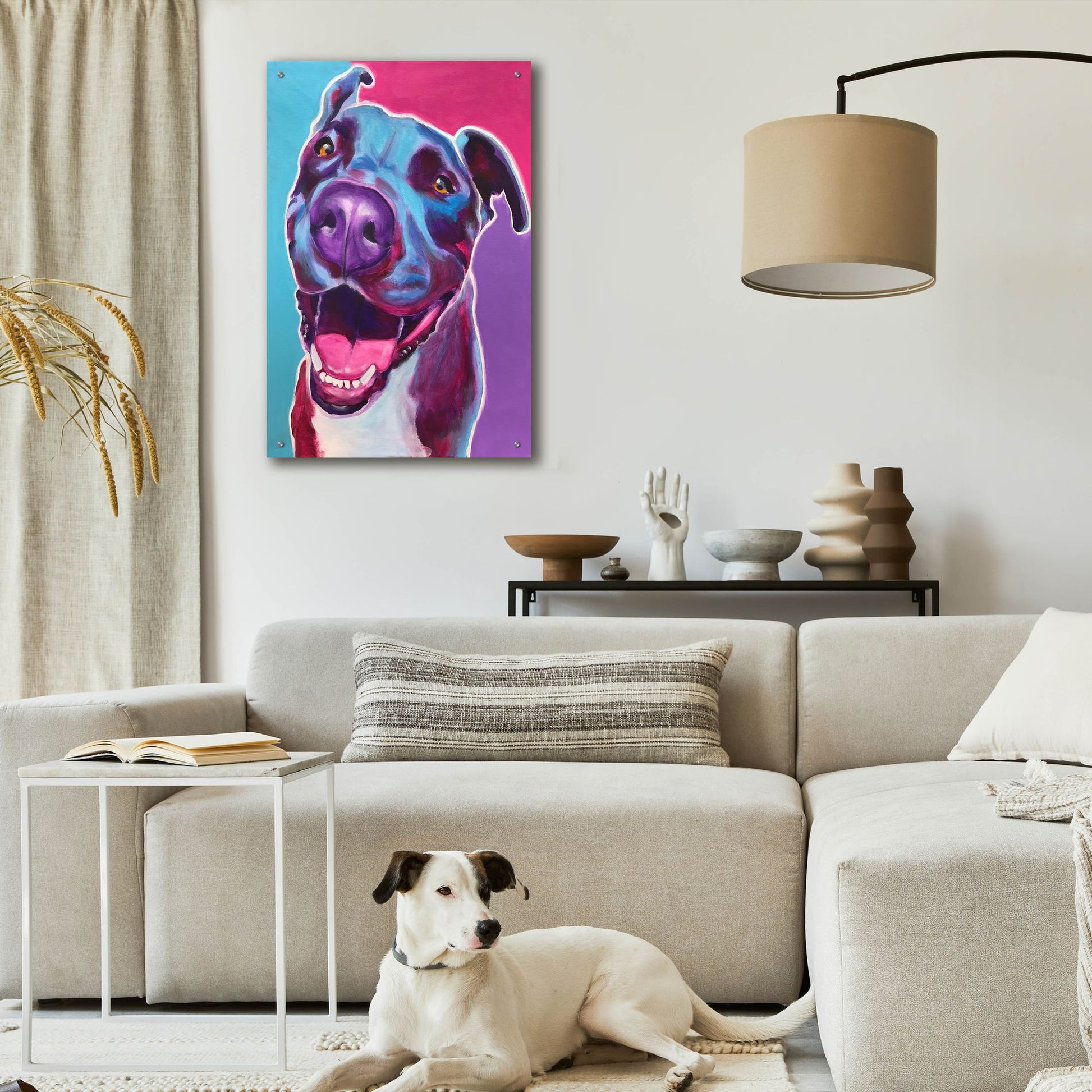 Epic Art 'Pit Bull - Candy2 by Dawg Painter, Acrylic Glass Wall Art,24x36