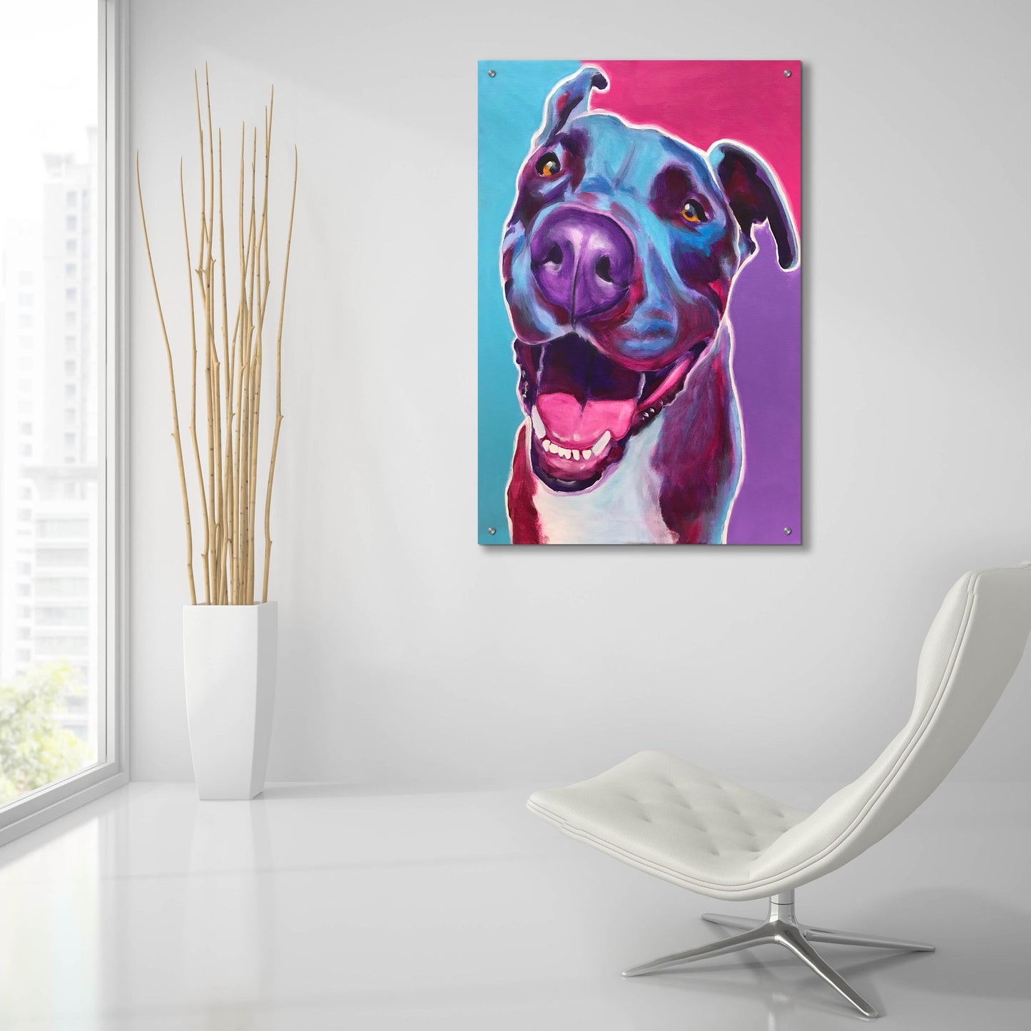 Epic Art 'Pit Bull - Candy2 by Dawg Painter, Acrylic Glass Wall Art,24x36