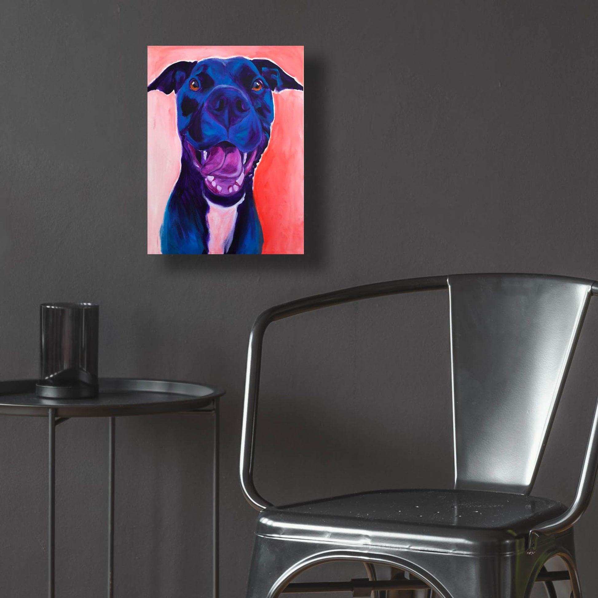 Epic Art 'Pit Bull - Crysanthemum2 by Dawg Painter, Acrylic Glass Wall Art,12x16