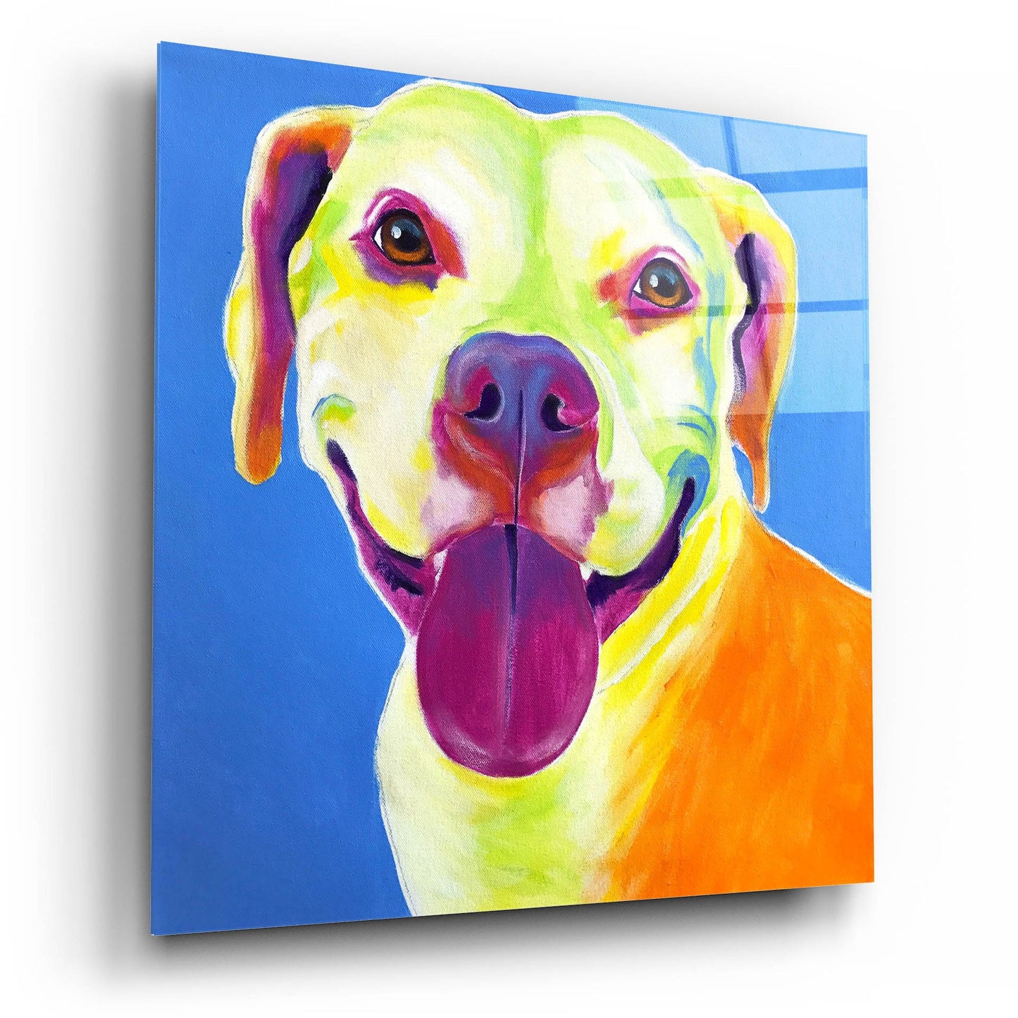 Epic Art 'Pit Bull - Daisy2 by Dawg Painter, Acrylic Glass Wall Art,12x12