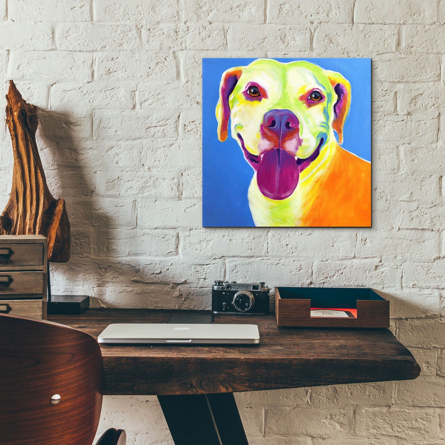 Epic Art 'Pit Bull - Daisy2 by Dawg Painter, Acrylic Glass Wall Art,12x12