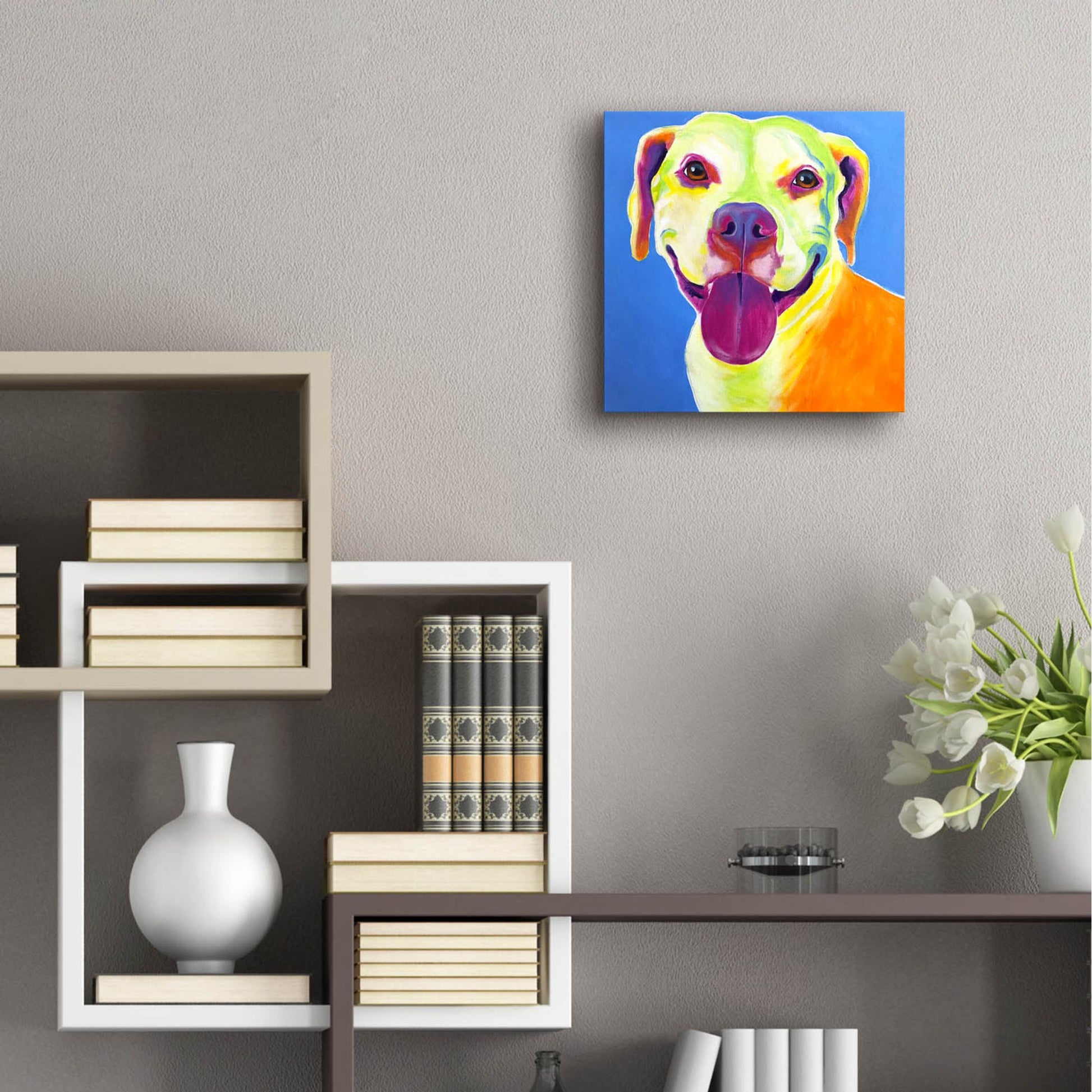 Epic Art 'Pit Bull - Daisy2 by Dawg Painter, Acrylic Glass Wall Art,12x12