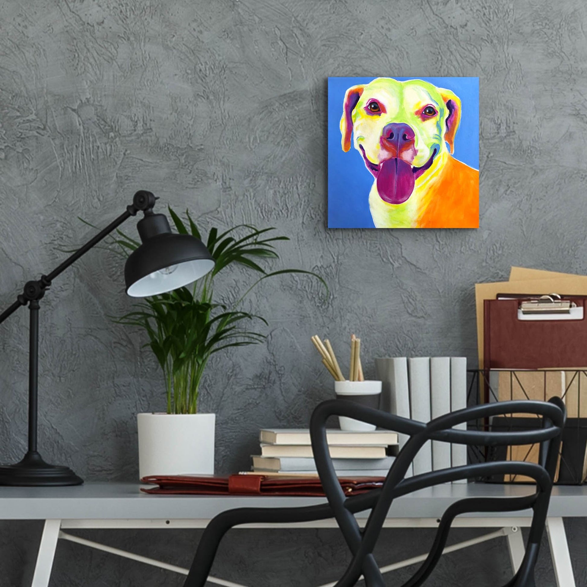 Epic Art 'Pit Bull - Daisy2 by Dawg Painter, Acrylic Glass Wall Art,12x12