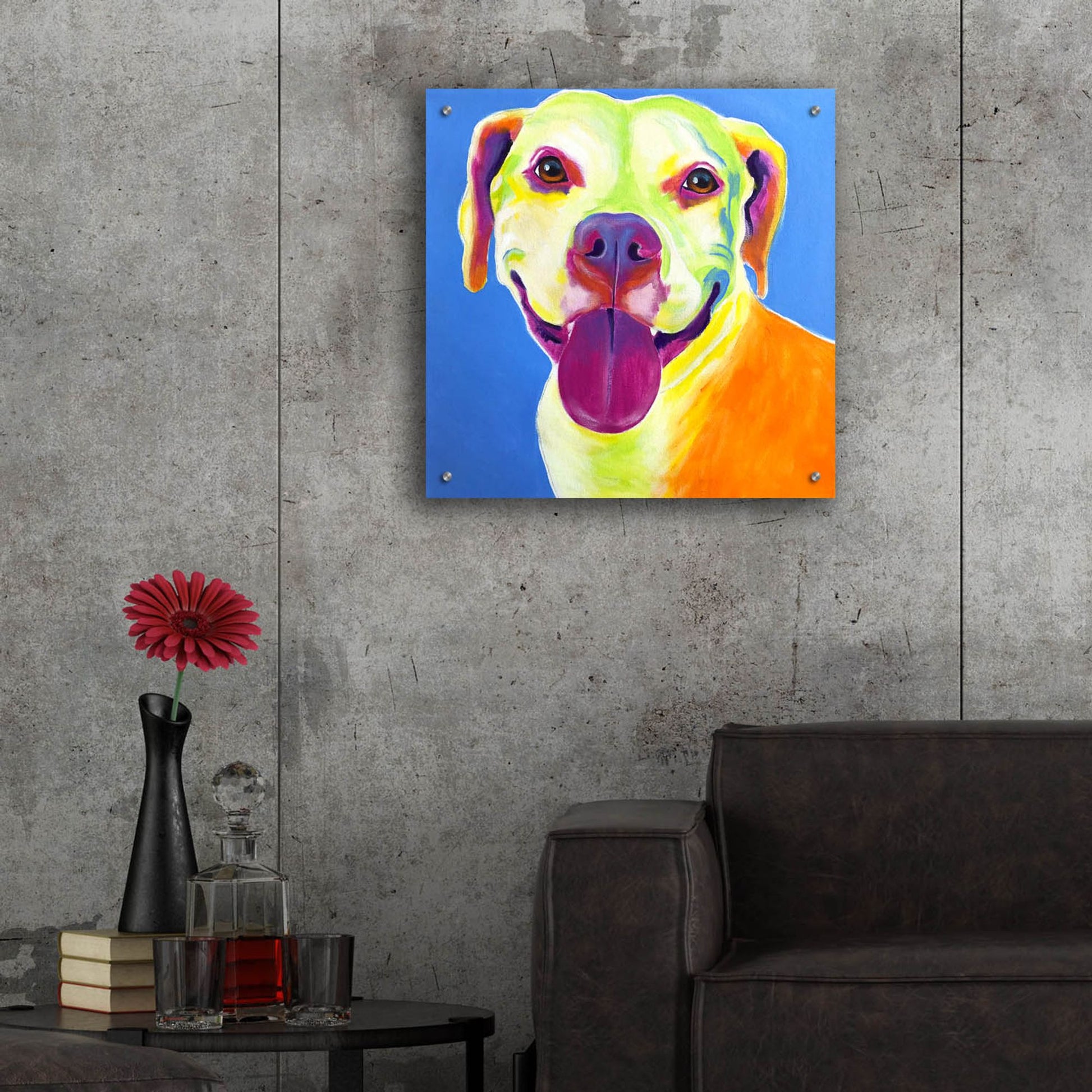 Epic Art 'Pit Bull - Daisy2 by Dawg Painter, Acrylic Glass Wall Art,24x24