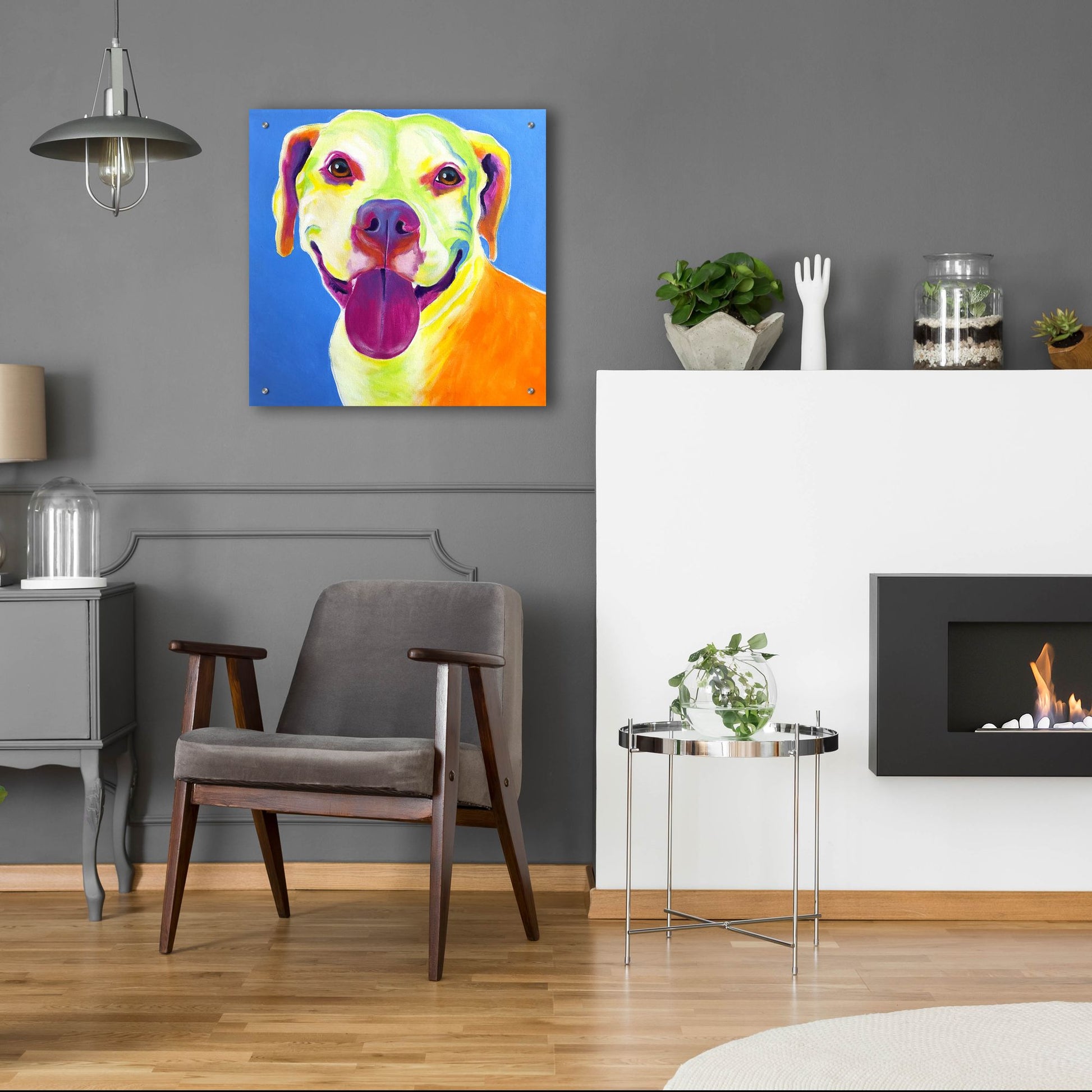 Epic Art 'Pit Bull - Daisy2 by Dawg Painter, Acrylic Glass Wall Art,24x24