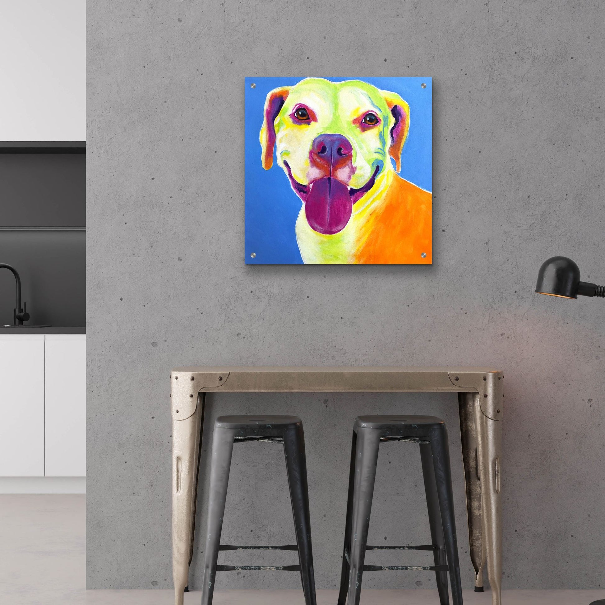 Epic Art 'Pit Bull - Daisy2 by Dawg Painter, Acrylic Glass Wall Art,24x24