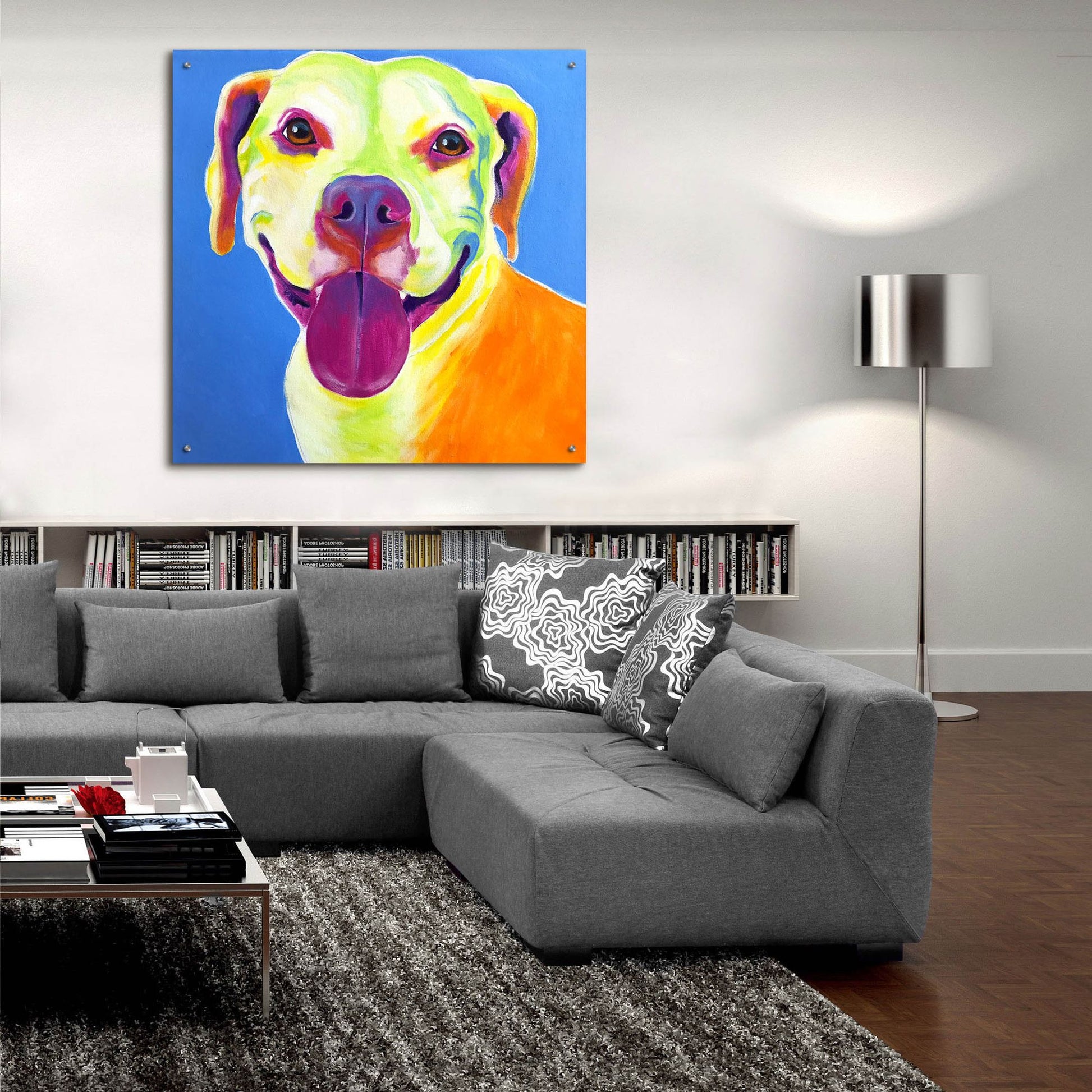 Epic Art 'Pit Bull - Daisy2 by Dawg Painter, Acrylic Glass Wall Art,36x36