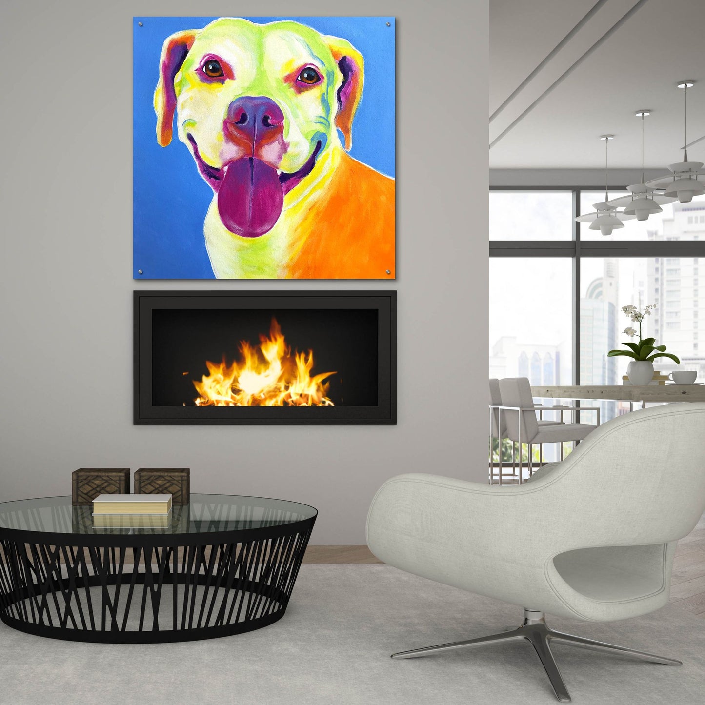 Epic Art 'Pit Bull - Daisy2 by Dawg Painter, Acrylic Glass Wall Art,36x36