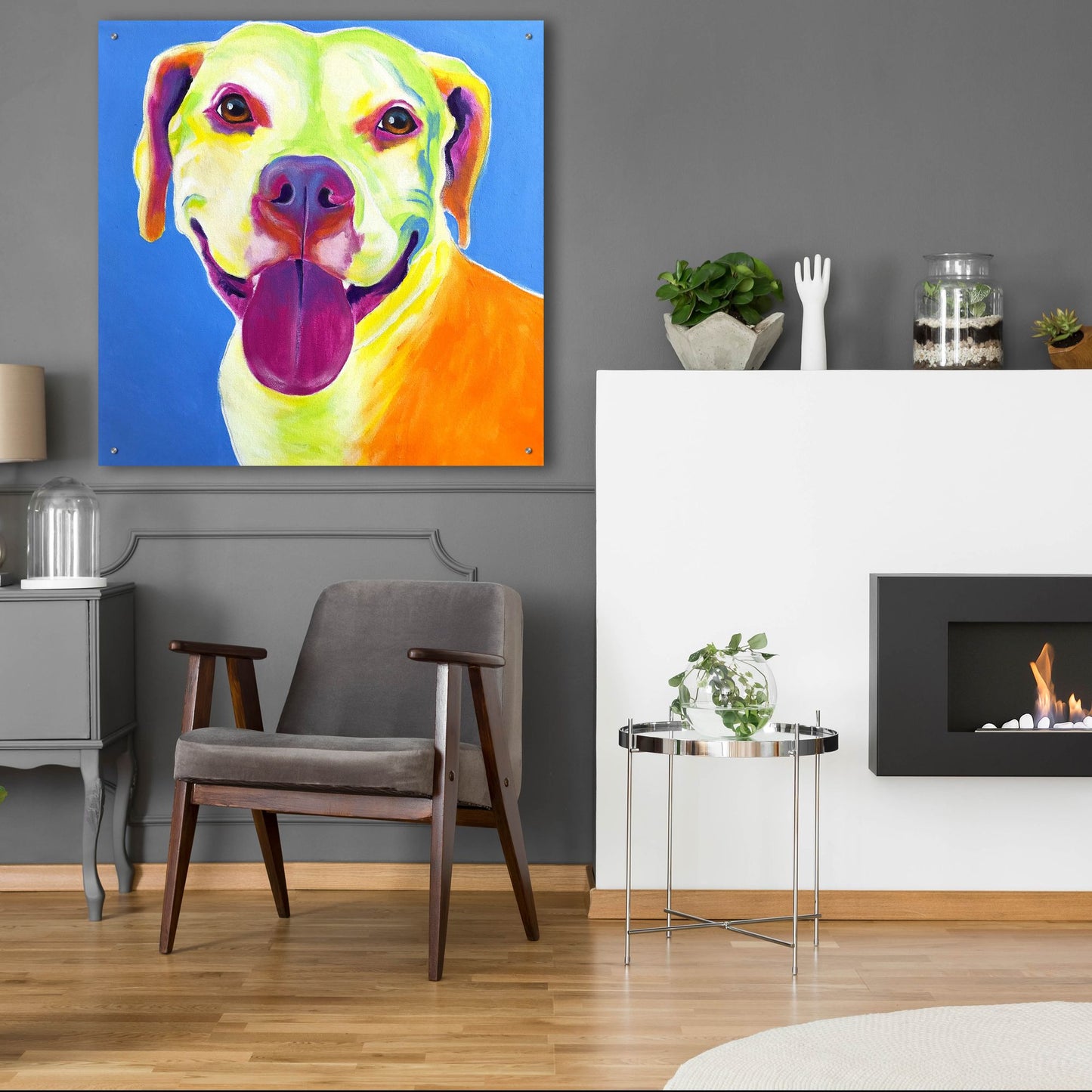 Epic Art 'Pit Bull - Daisy2 by Dawg Painter, Acrylic Glass Wall Art,36x36