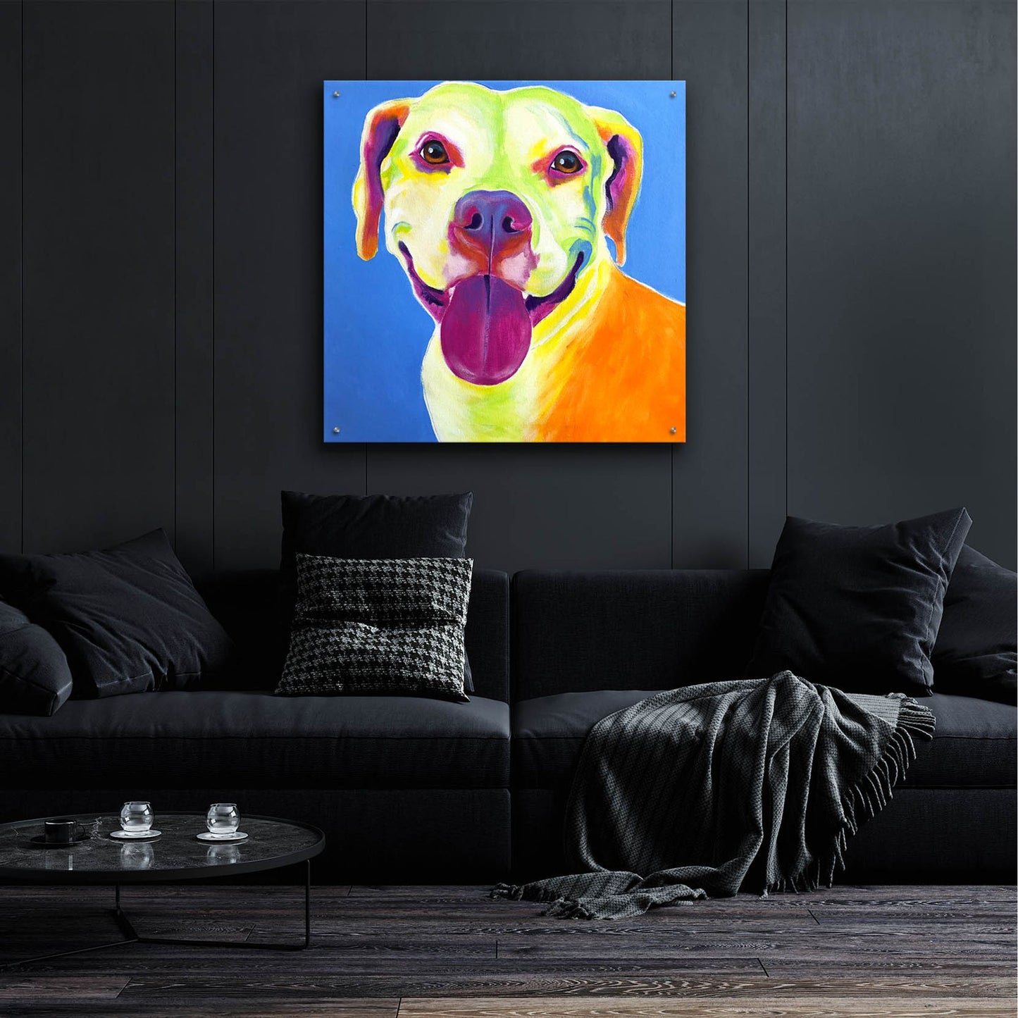 Epic Art 'Pit Bull - Daisy2 by Dawg Painter, Acrylic Glass Wall Art,36x36