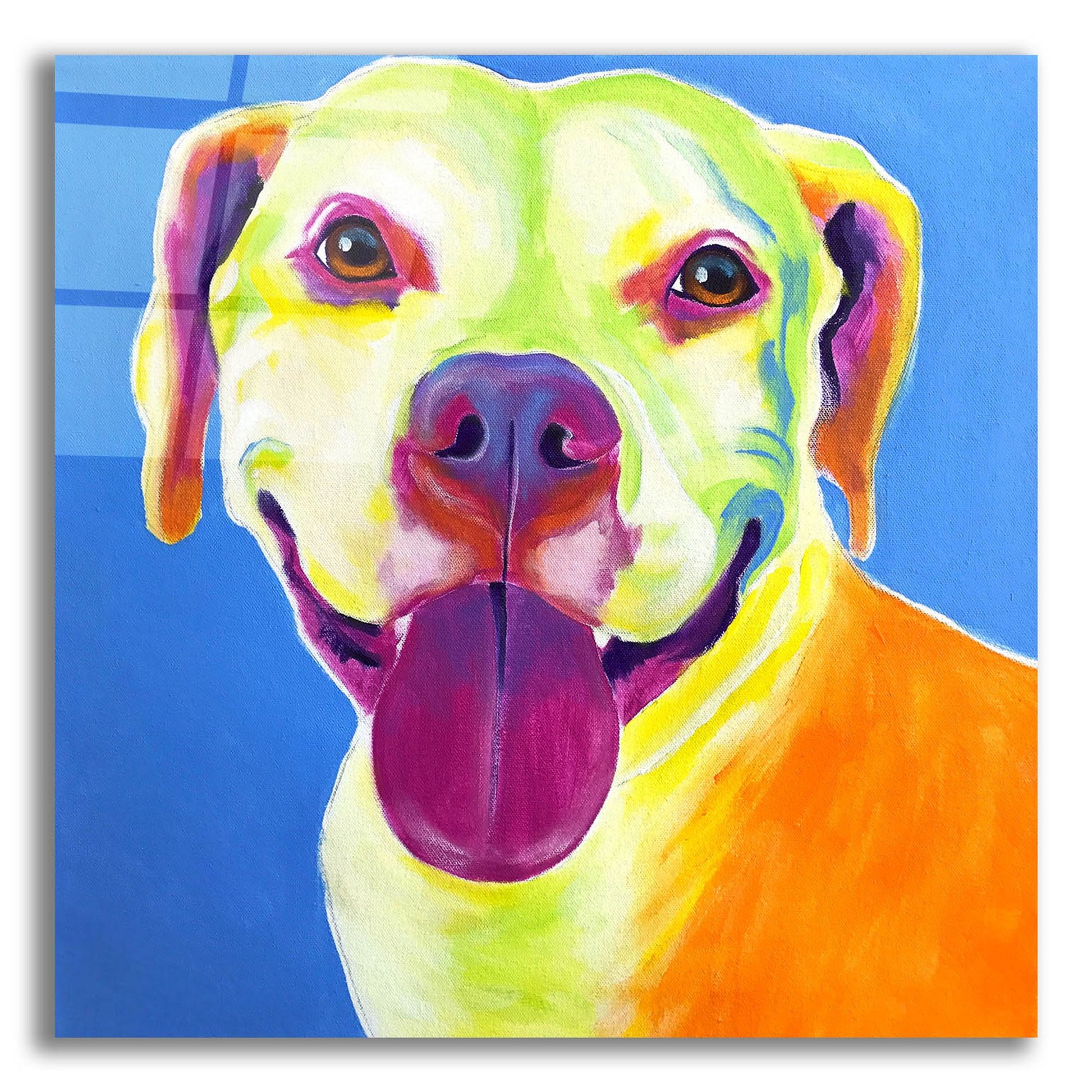 Epic Art 'Pit Bull - Daisy2 by Dawg Painter, Acrylic Glass Wall Art