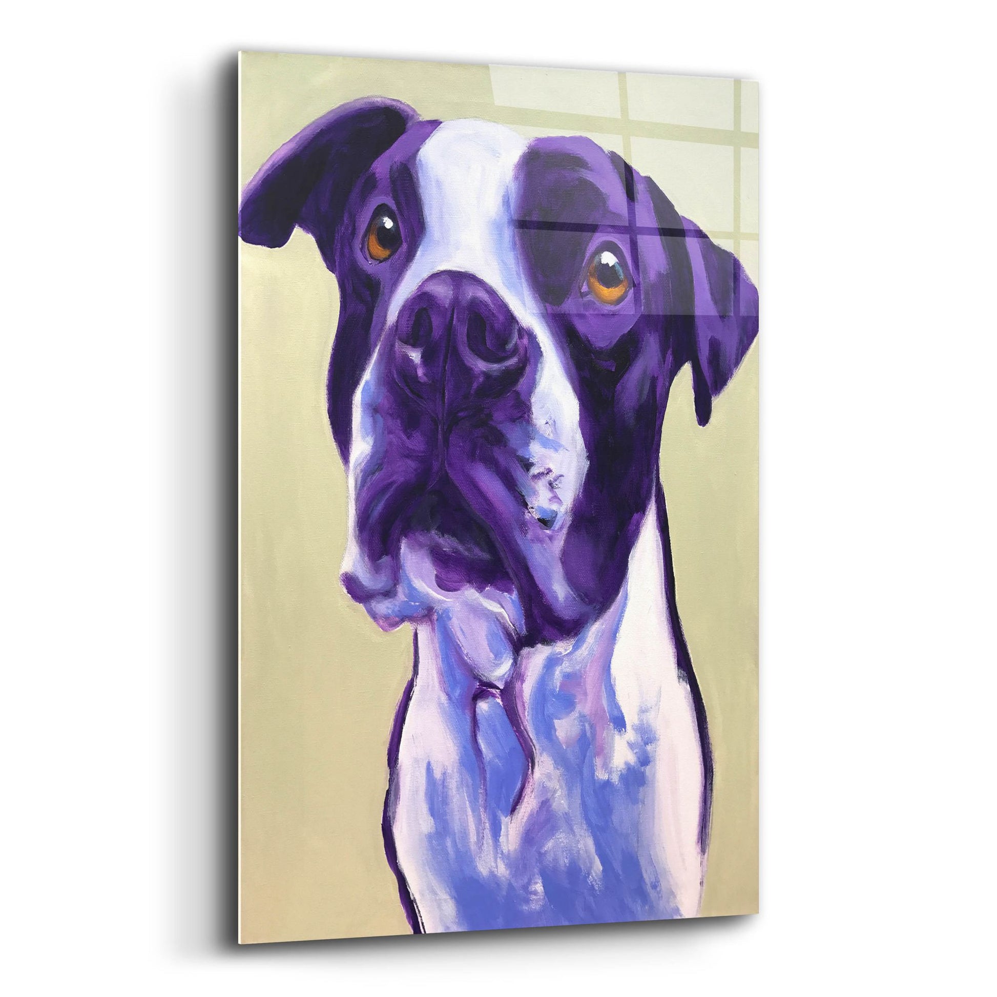 Epic Art 'Pit Bull - David2 by Dawg Painter, Acrylic Glass Wall Art,12x16