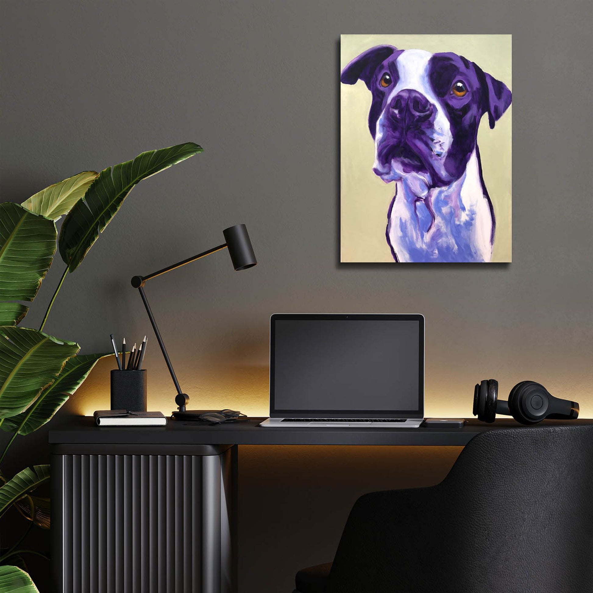 Epic Art 'Pit Bull - David2 by Dawg Painter, Acrylic Glass Wall Art,12x16