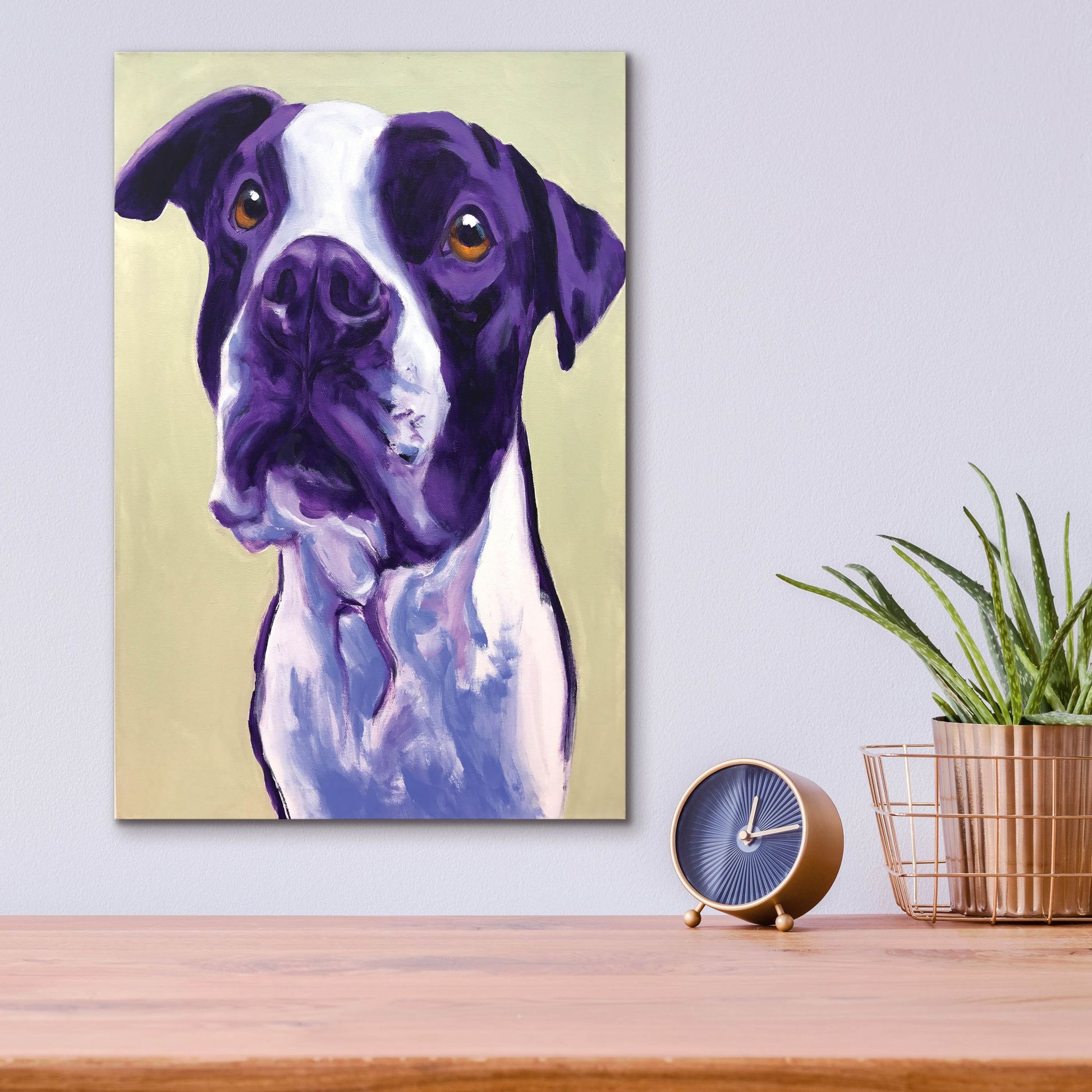 Epic Art 'Pit Bull - David2 by Dawg Painter, Acrylic Glass Wall Art,12x16