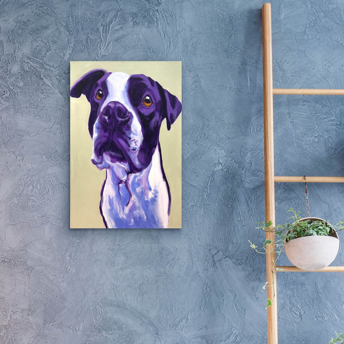 Epic Art 'Pit Bull - David2 by Dawg Painter, Acrylic Glass Wall Art,16x24