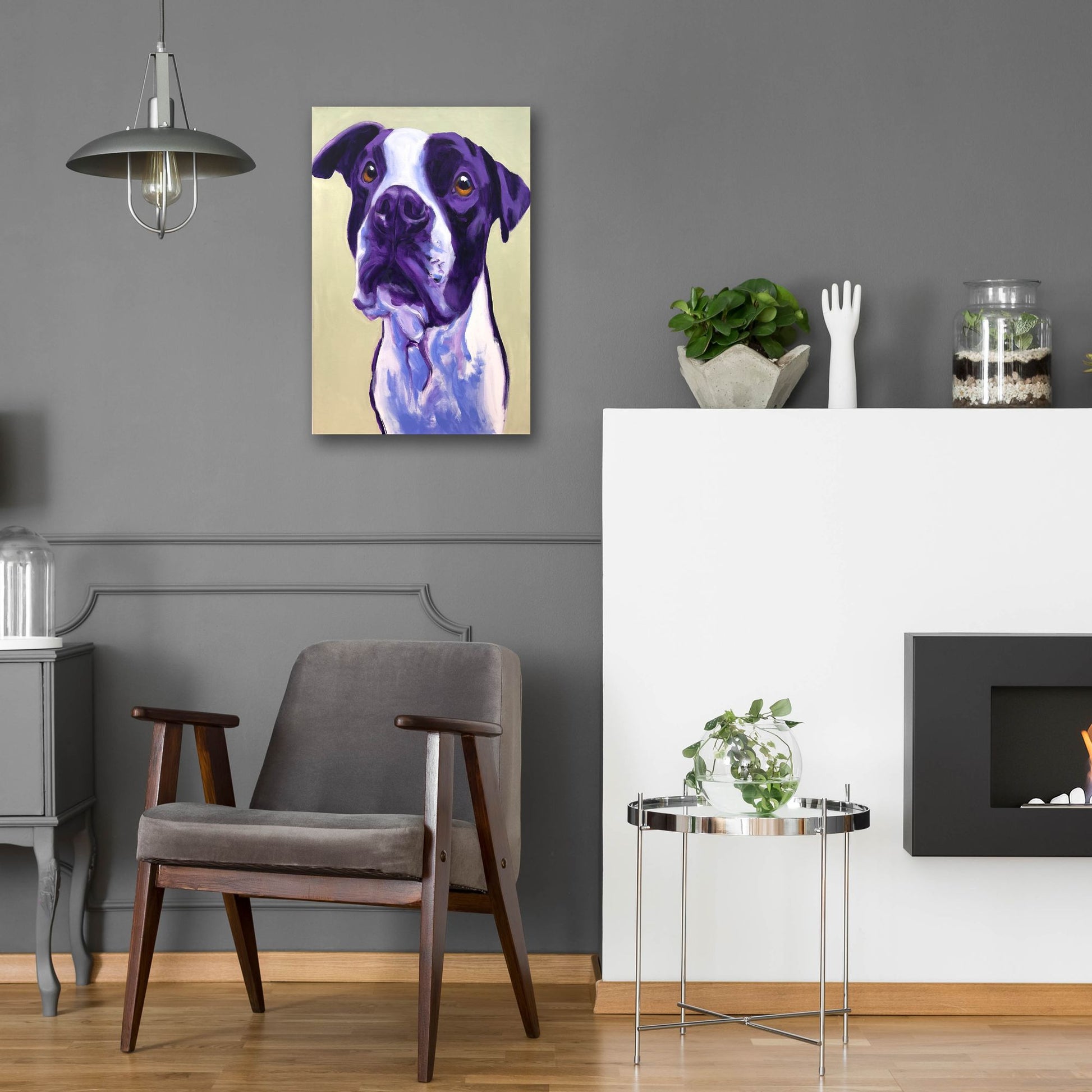 Epic Art 'Pit Bull - David2 by Dawg Painter, Acrylic Glass Wall Art,16x24