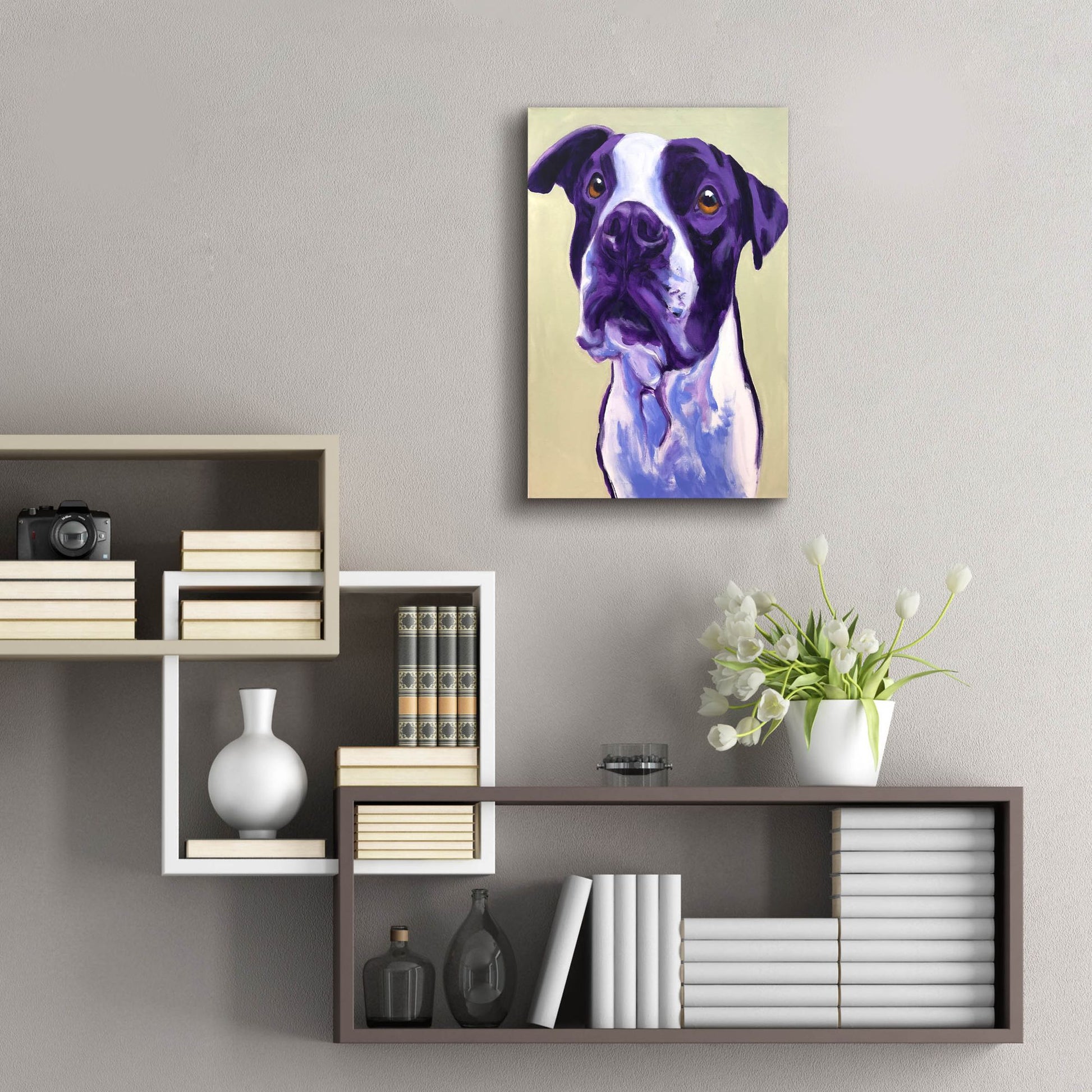 Epic Art 'Pit Bull - David2 by Dawg Painter, Acrylic Glass Wall Art,16x24