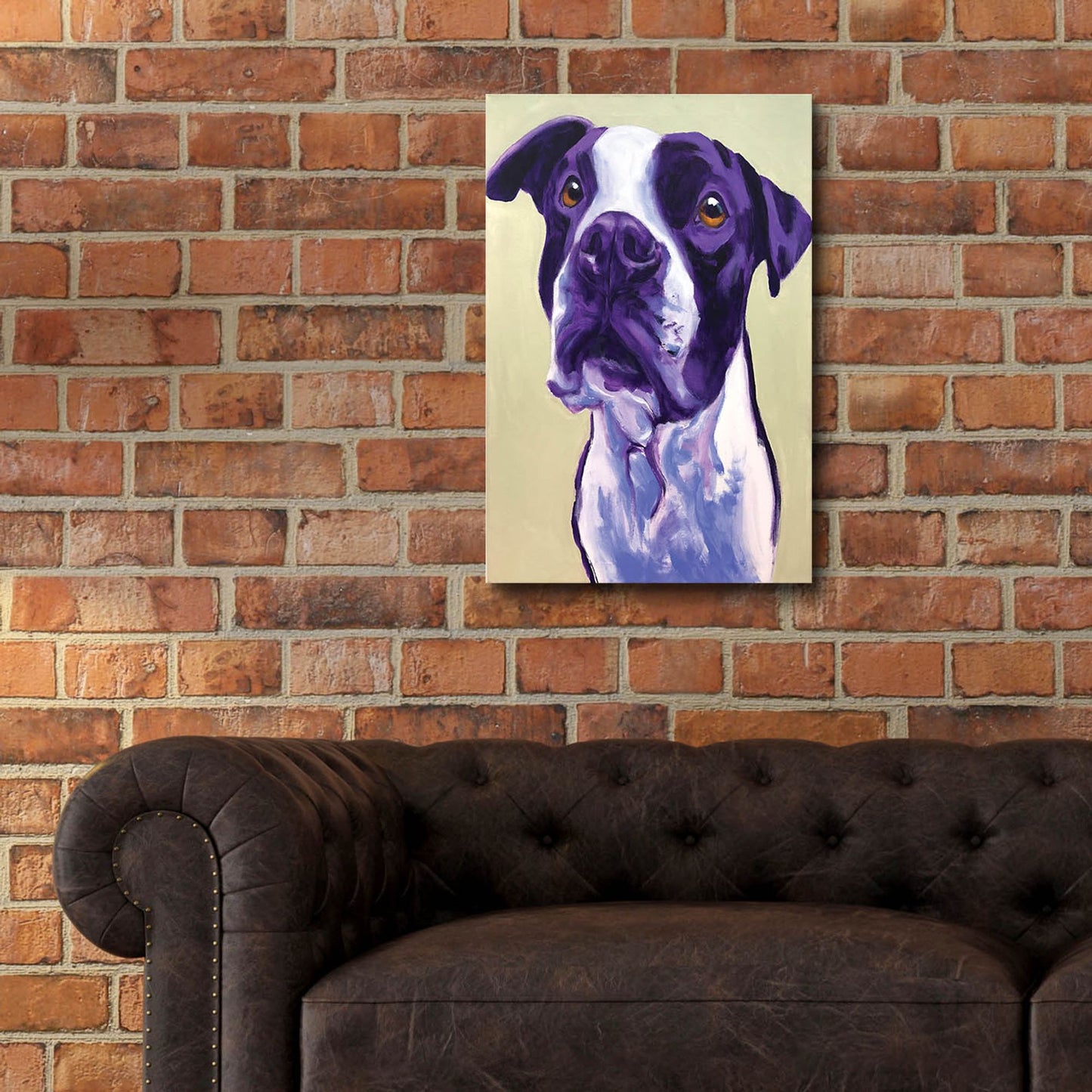 Epic Art 'Pit Bull - David2 by Dawg Painter, Acrylic Glass Wall Art,16x24