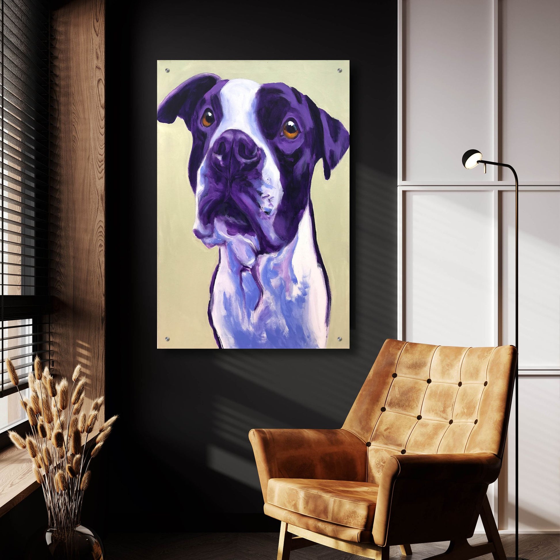 Epic Art 'Pit Bull - David2 by Dawg Painter, Acrylic Glass Wall Art,24x36