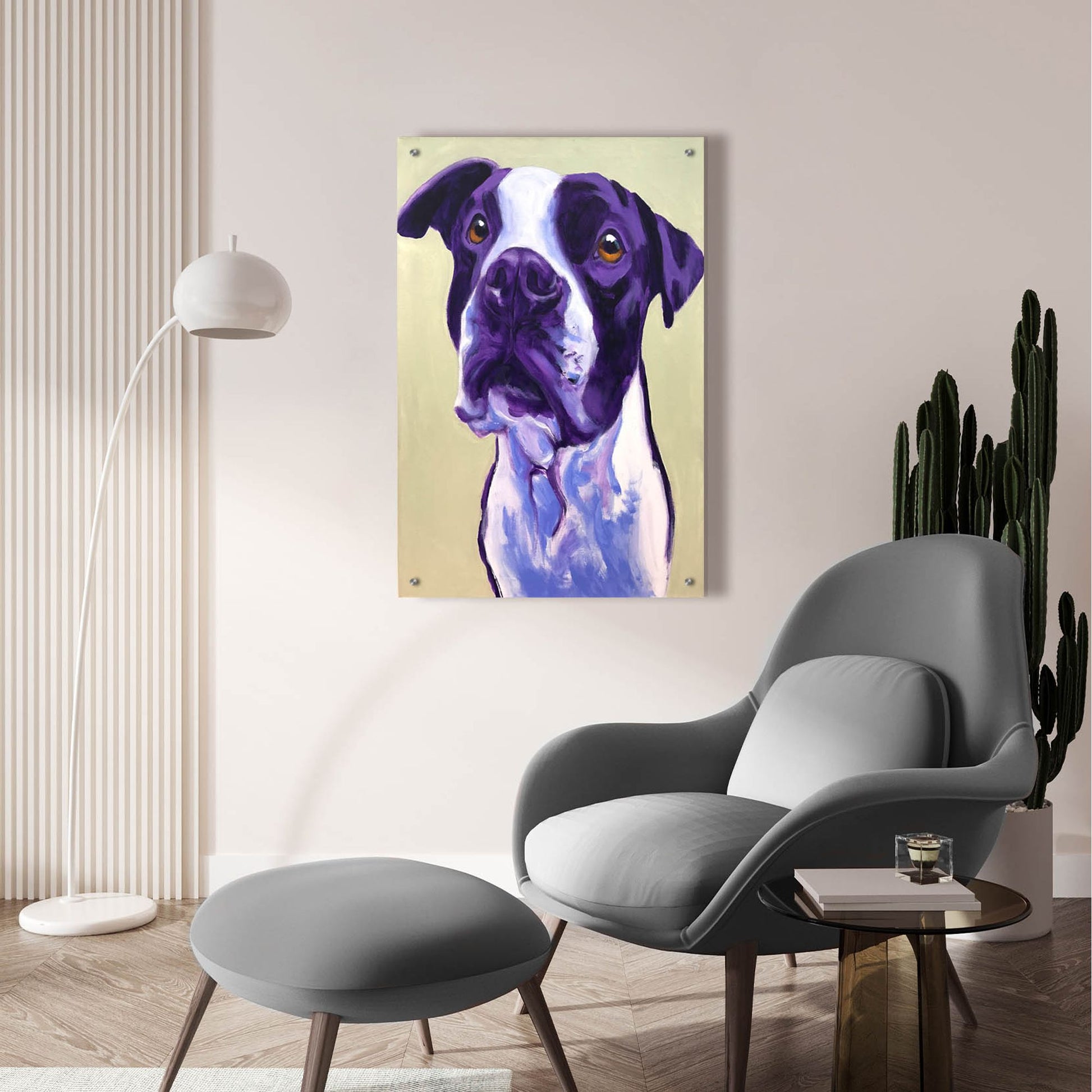 Epic Art 'Pit Bull - David2 by Dawg Painter, Acrylic Glass Wall Art,24x36