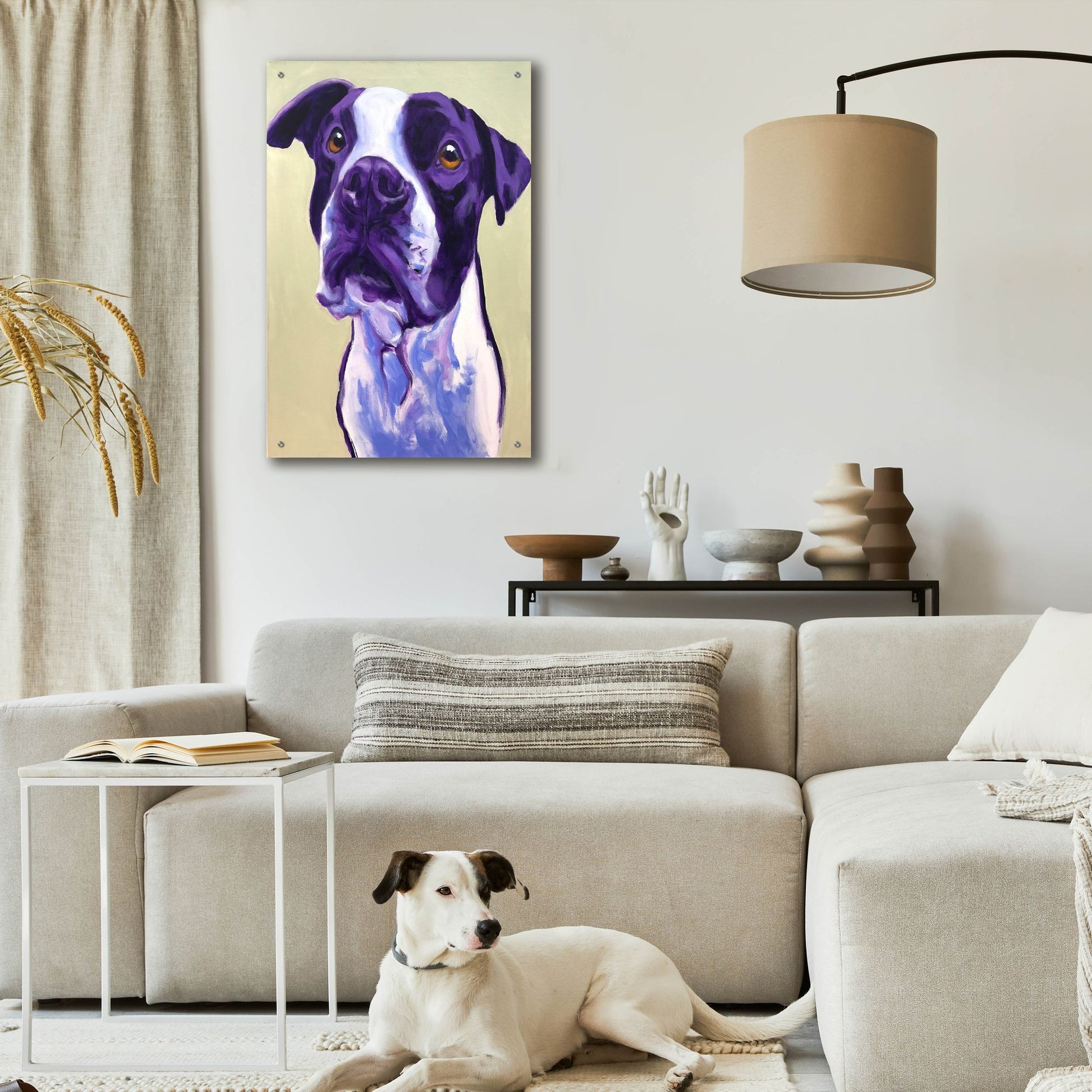 Epic Art 'Pit Bull - David2 by Dawg Painter, Acrylic Glass Wall Art,24x36