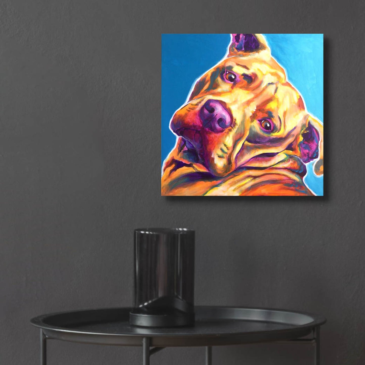 Epic Art 'Pit Bull - Dozer2 by Dawg Painter, Acrylic Glass Wall Art,12x12