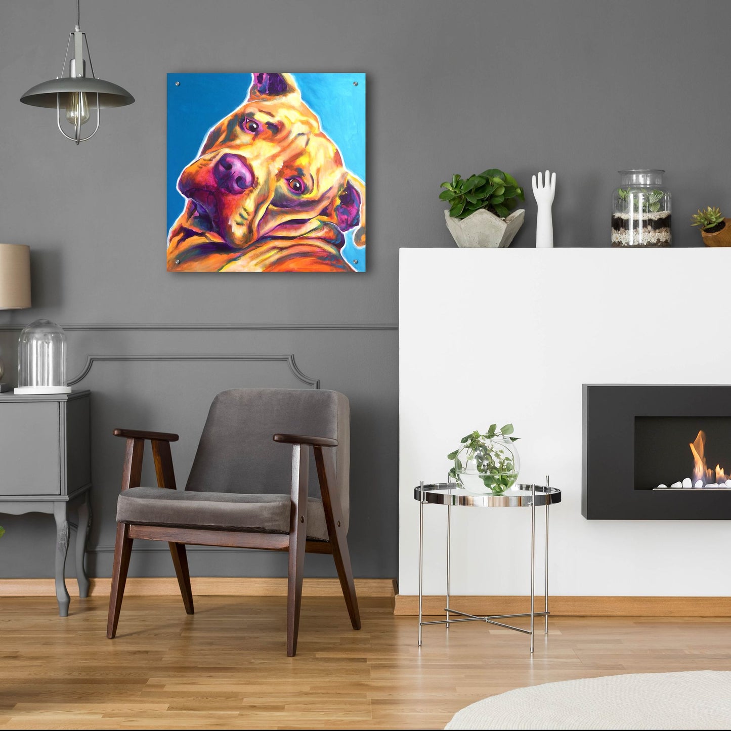 Epic Art 'Pit Bull - Dozer2 by Dawg Painter, Acrylic Glass Wall Art,24x24