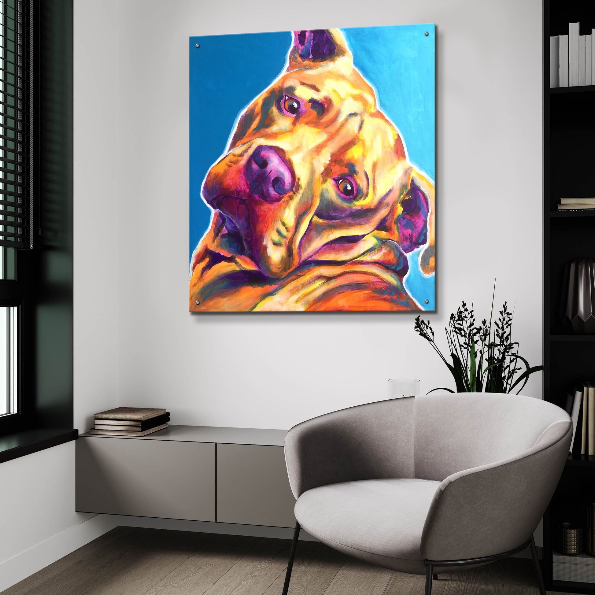 Epic Art 'Pit Bull - Dozer2 by Dawg Painter, Acrylic Glass Wall Art,36x36