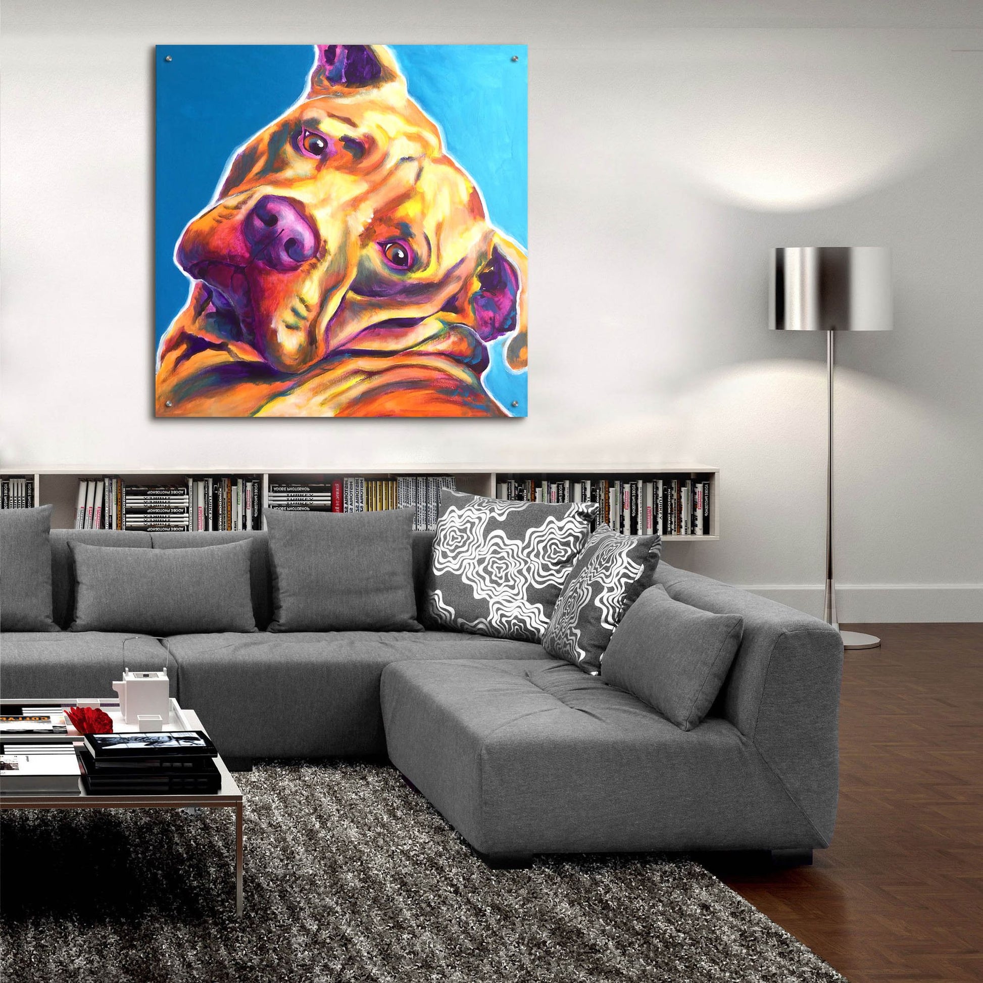 Epic Art 'Pit Bull - Dozer2 by Dawg Painter, Acrylic Glass Wall Art,36x36