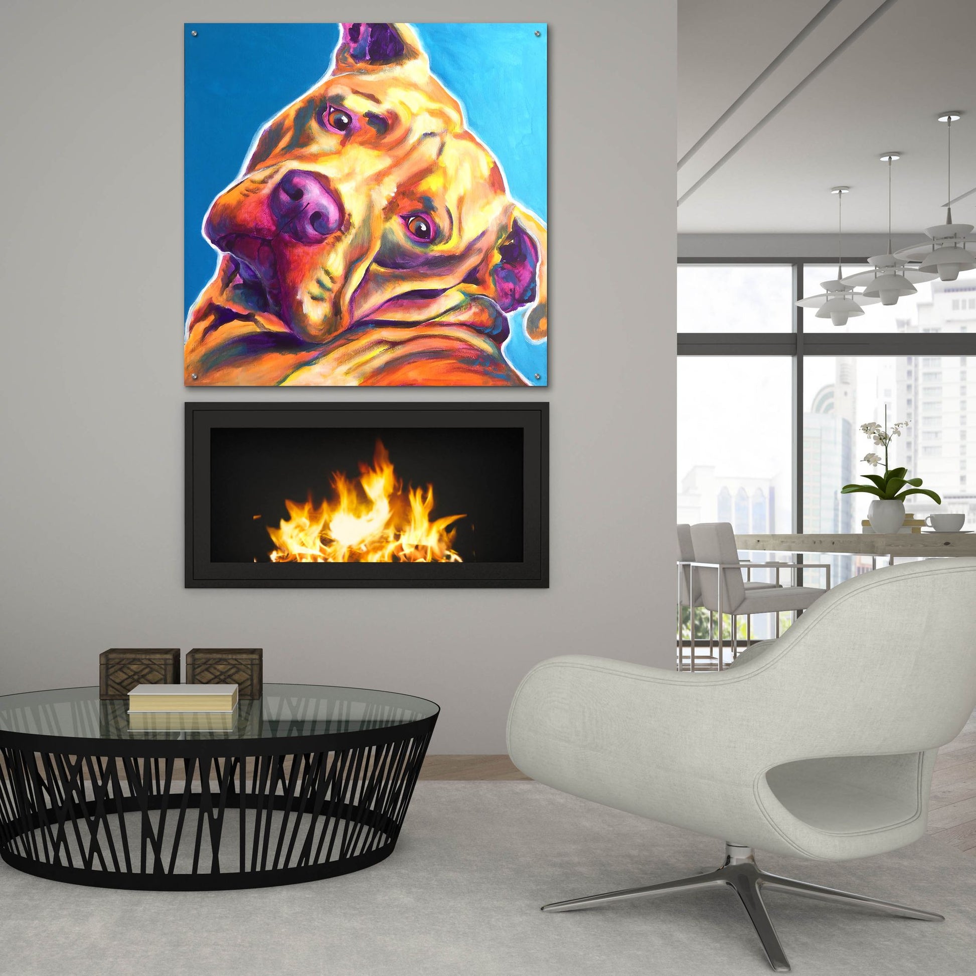 Epic Art 'Pit Bull - Dozer2 by Dawg Painter, Acrylic Glass Wall Art,36x36