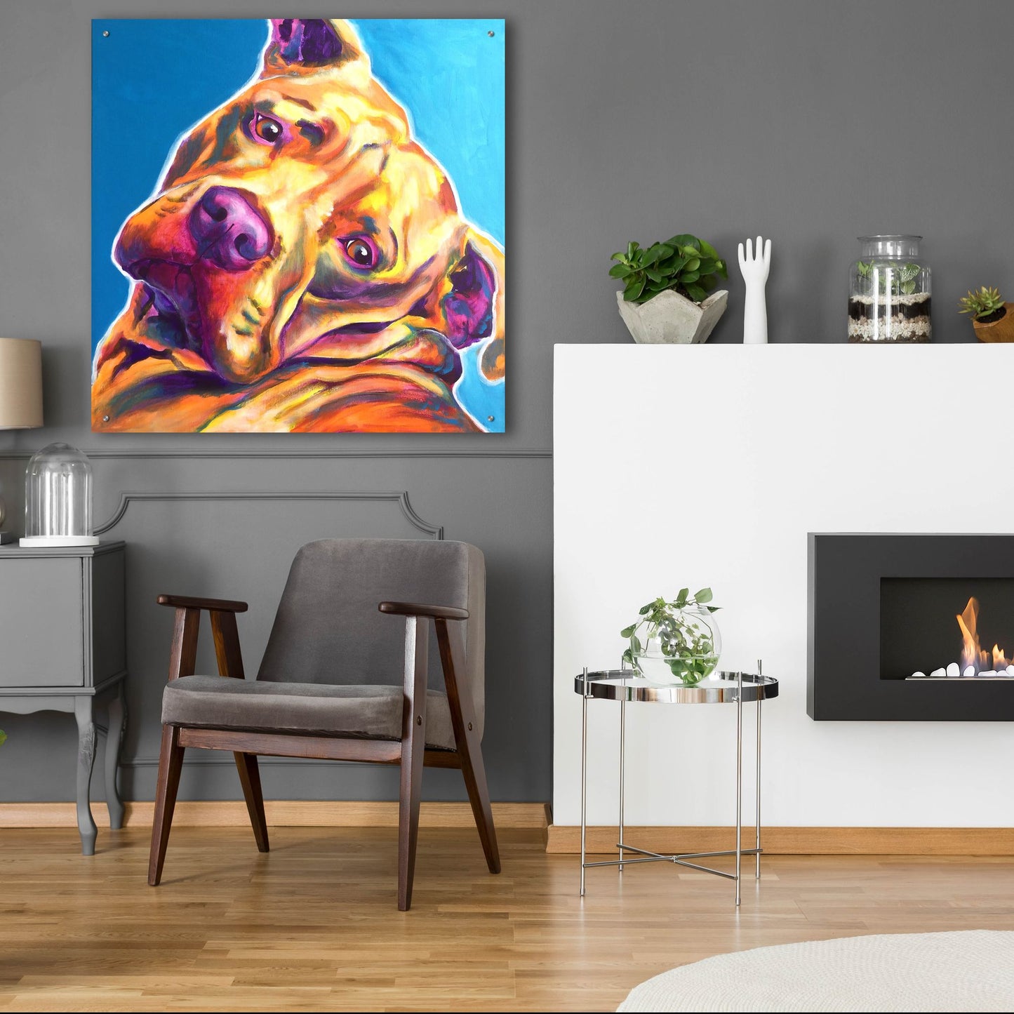 Epic Art 'Pit Bull - Dozer2 by Dawg Painter, Acrylic Glass Wall Art,36x36