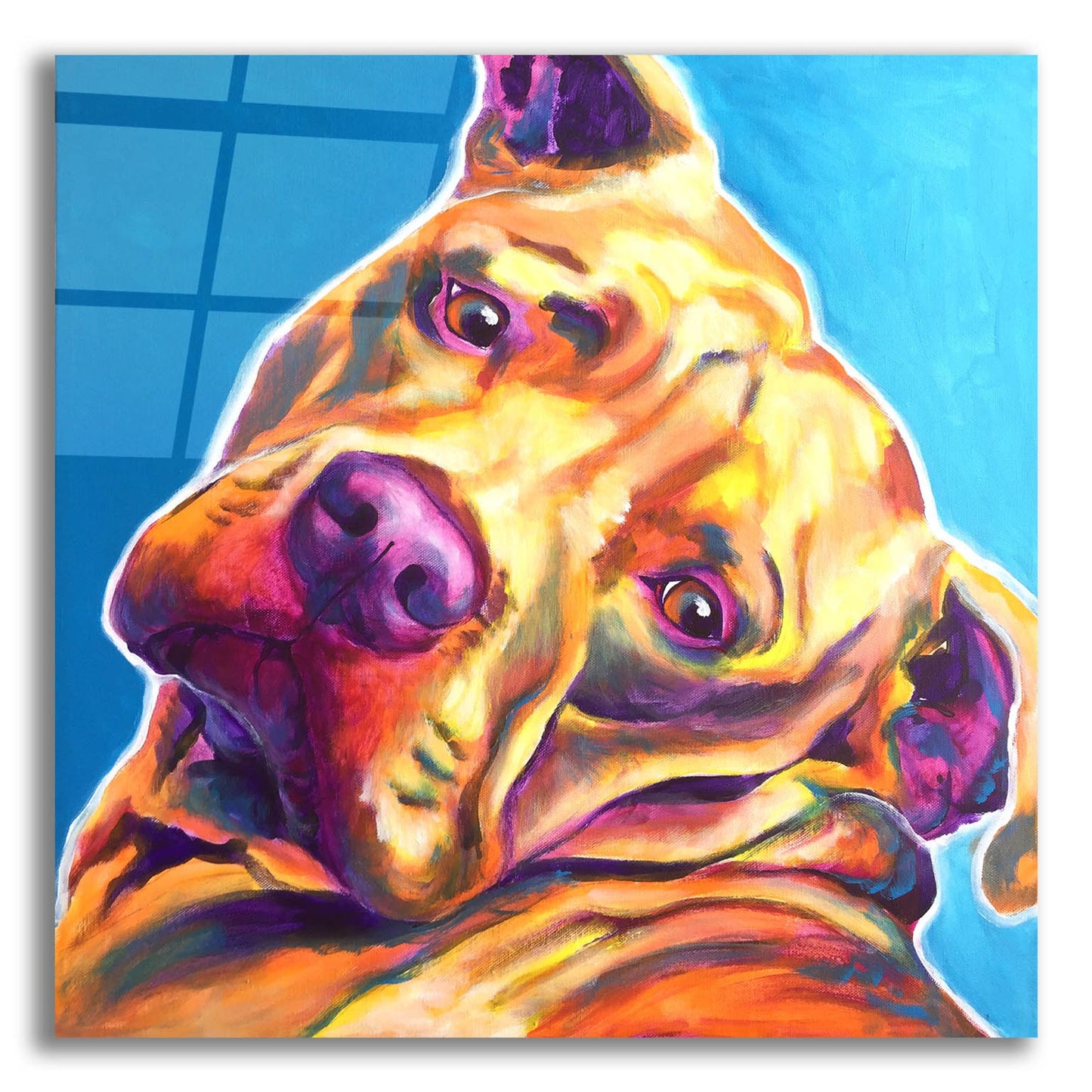 Epic Art 'Pit Bull - Dozer2 by Dawg Painter, Acrylic Glass Wall Art