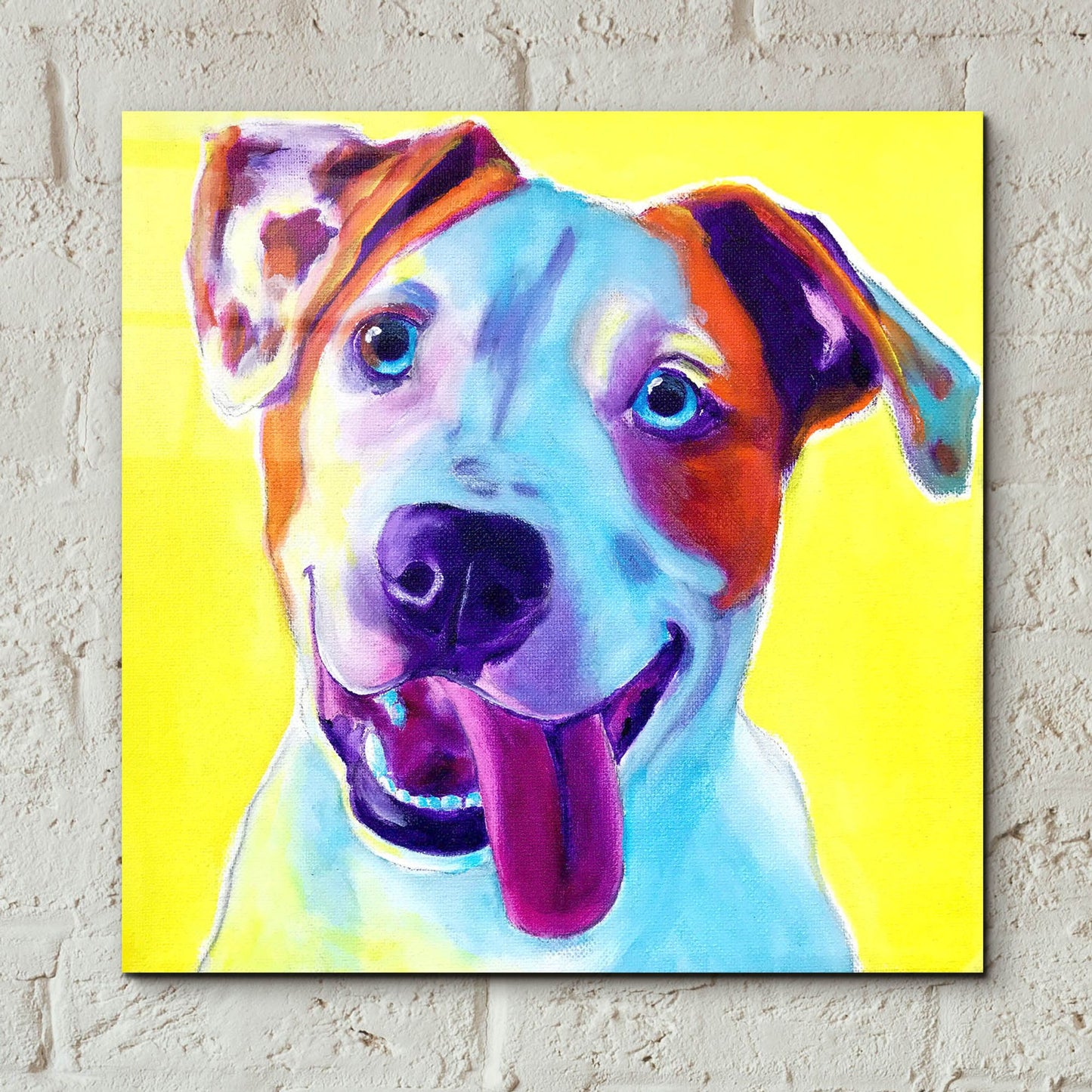 Epic Art 'Pit Bull - Elphaba2 by Dawg Painter, Acrylic Glass Wall Art,12x12