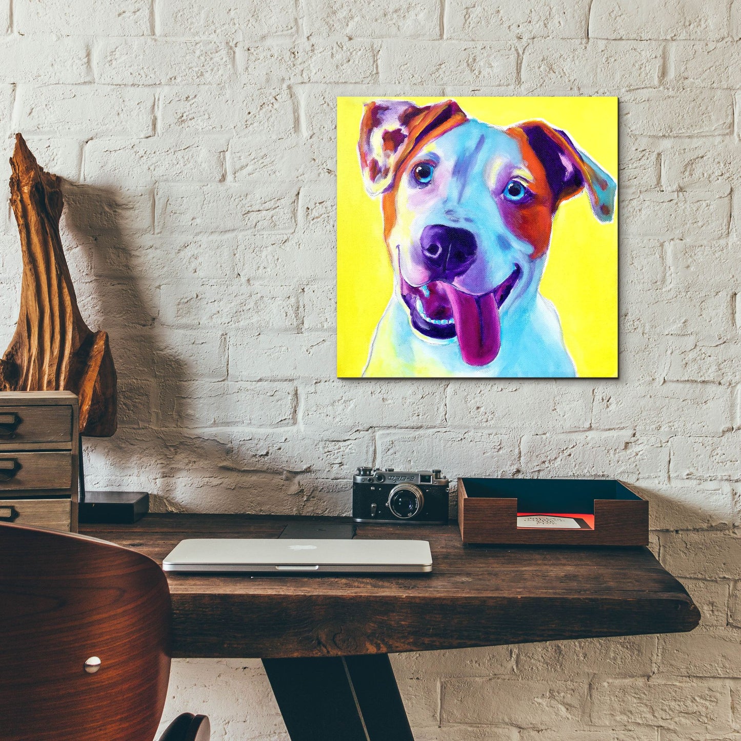 Epic Art 'Pit Bull - Elphaba2 by Dawg Painter, Acrylic Glass Wall Art,12x12